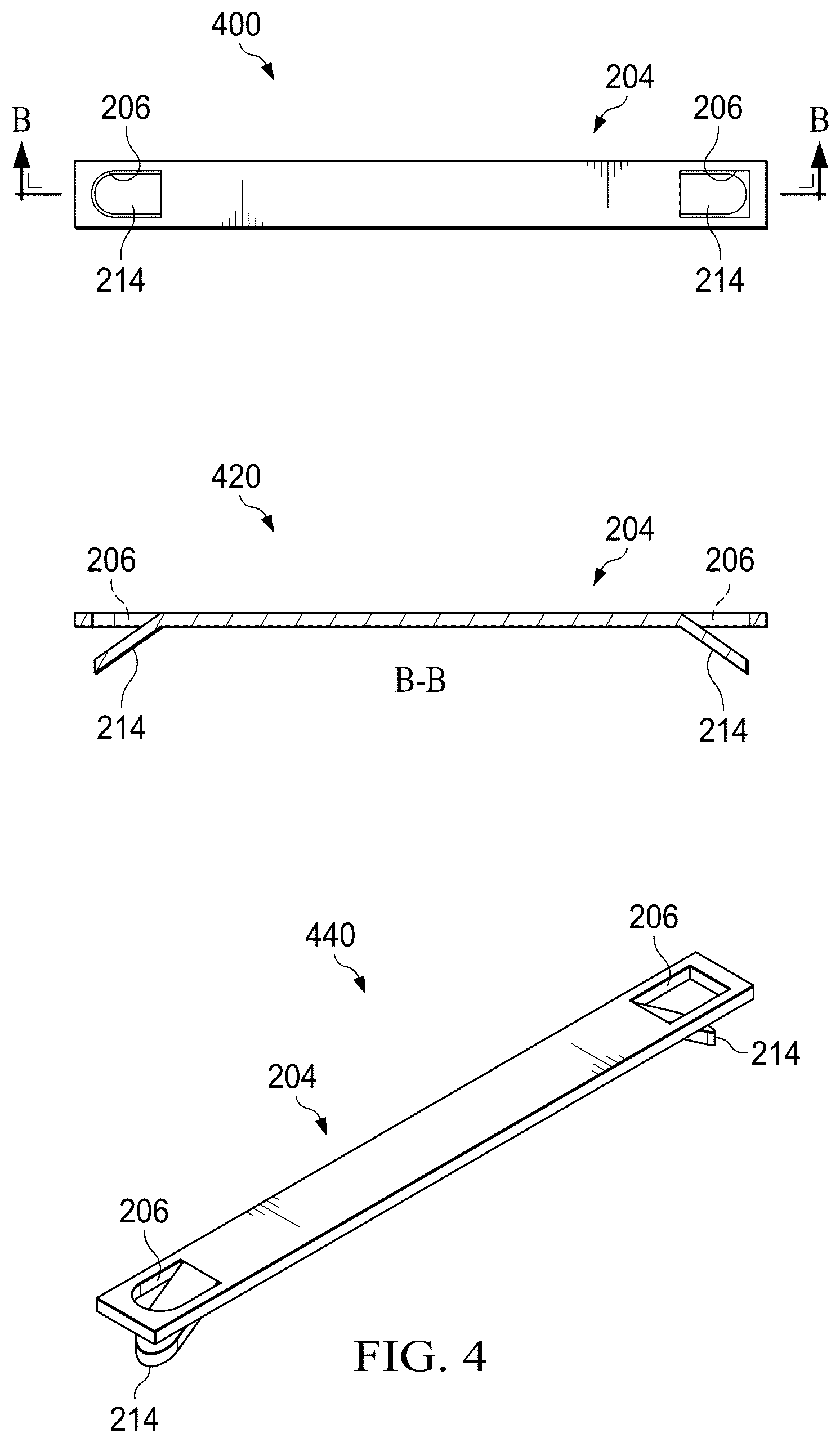 Patent US12586915 Figure 4 – Antenna assembly with metallized cavity waveguide