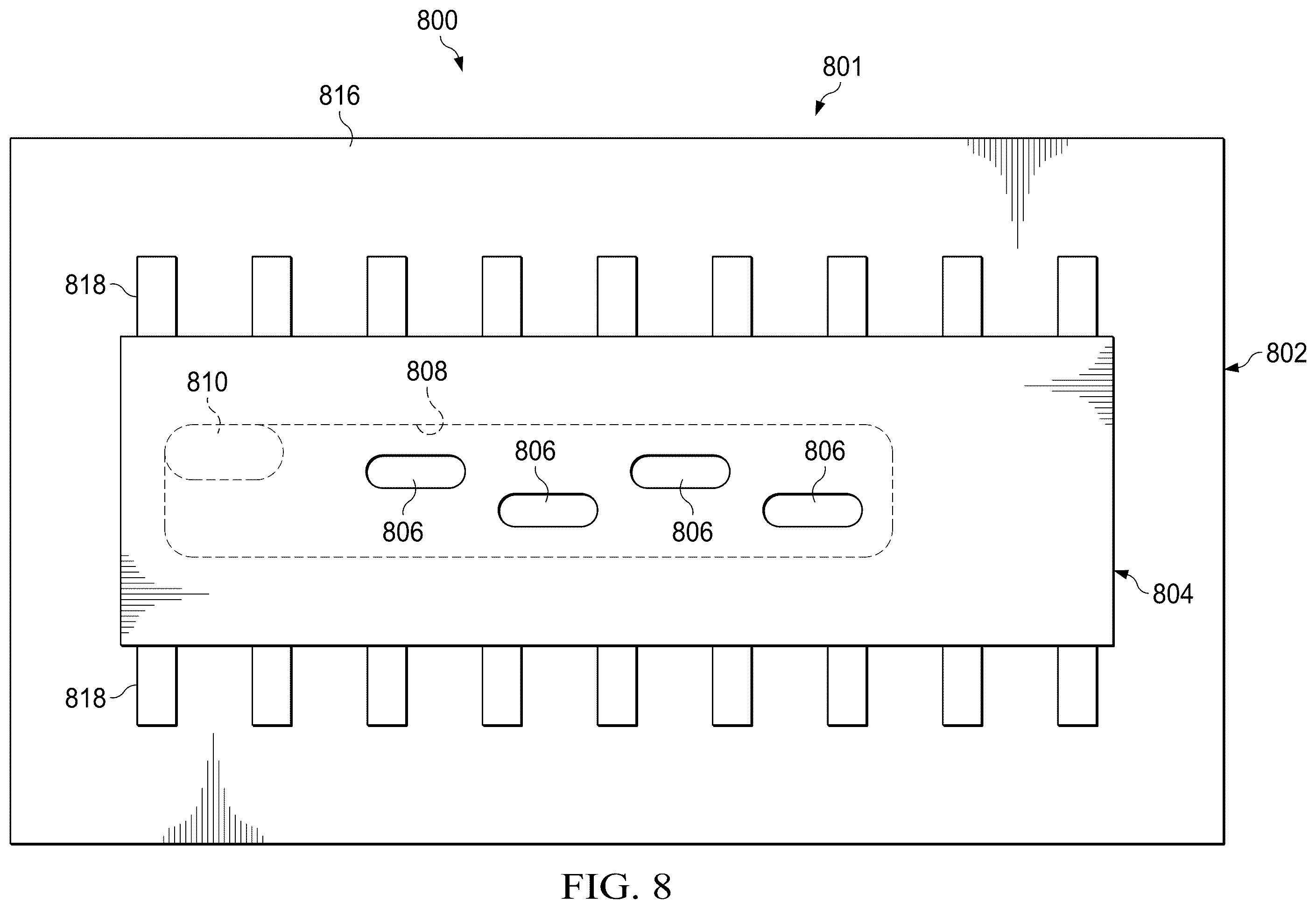 Patent US12586915 Figure 8 – Antenna assembly with metallized cavity waveguide