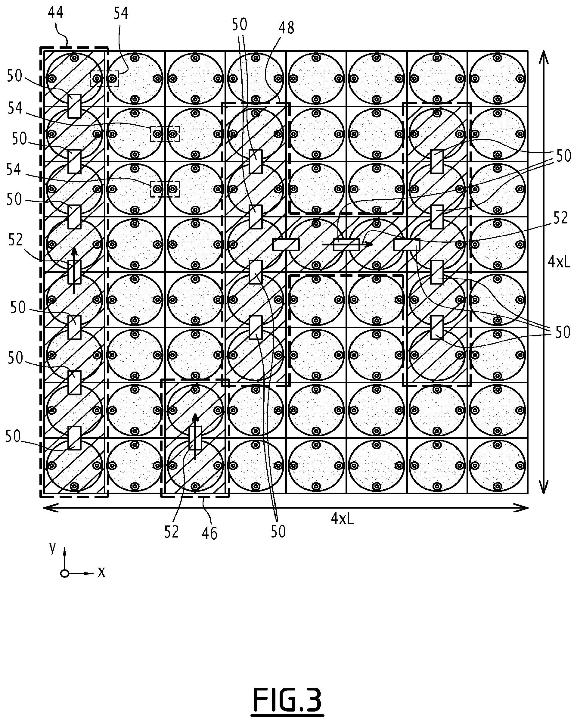 Patent US12586926 Figure 3 – Reconfigurable antenna array