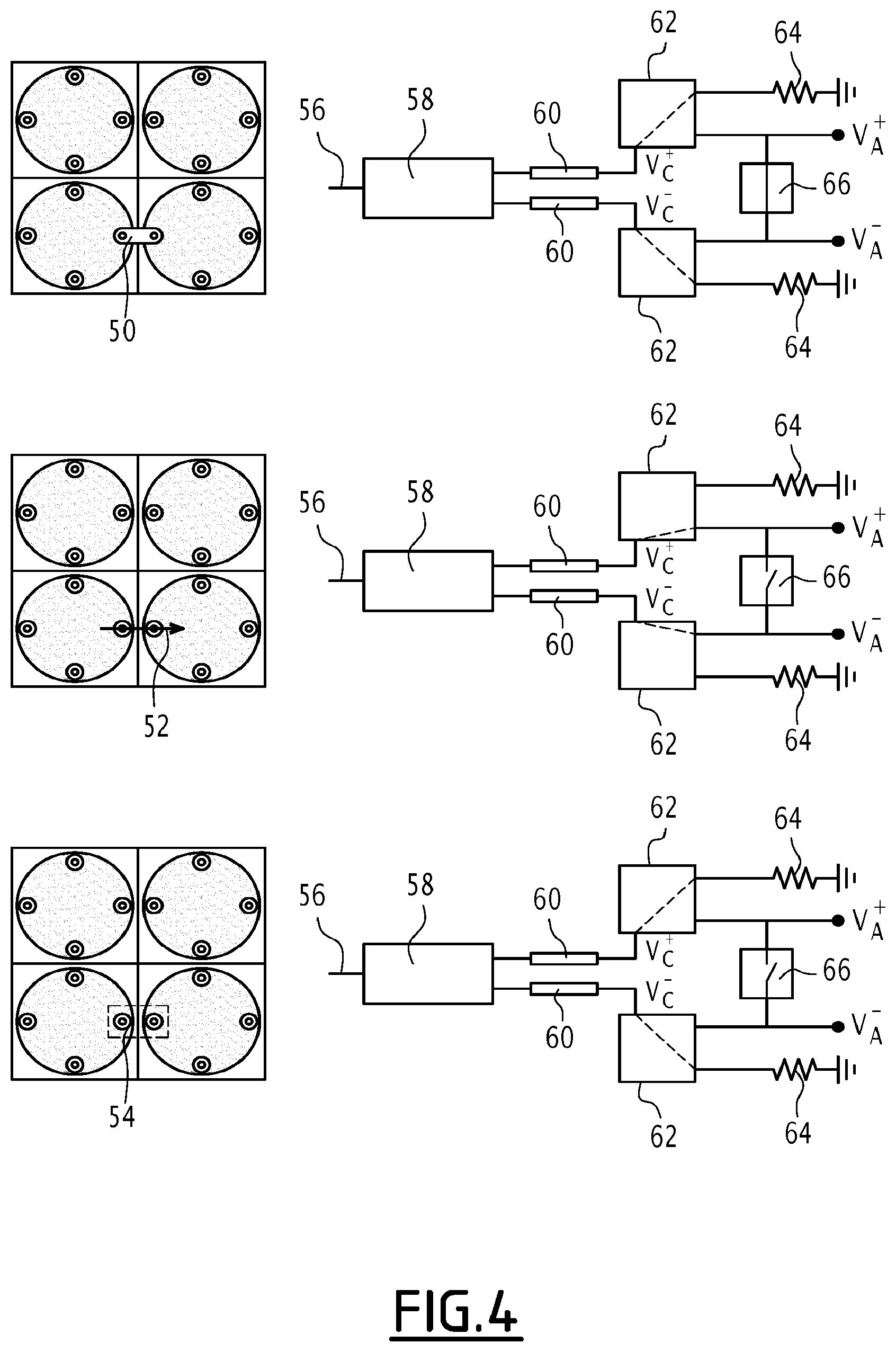 Patent US12586926 Figure 4 – Reconfigurable antenna array