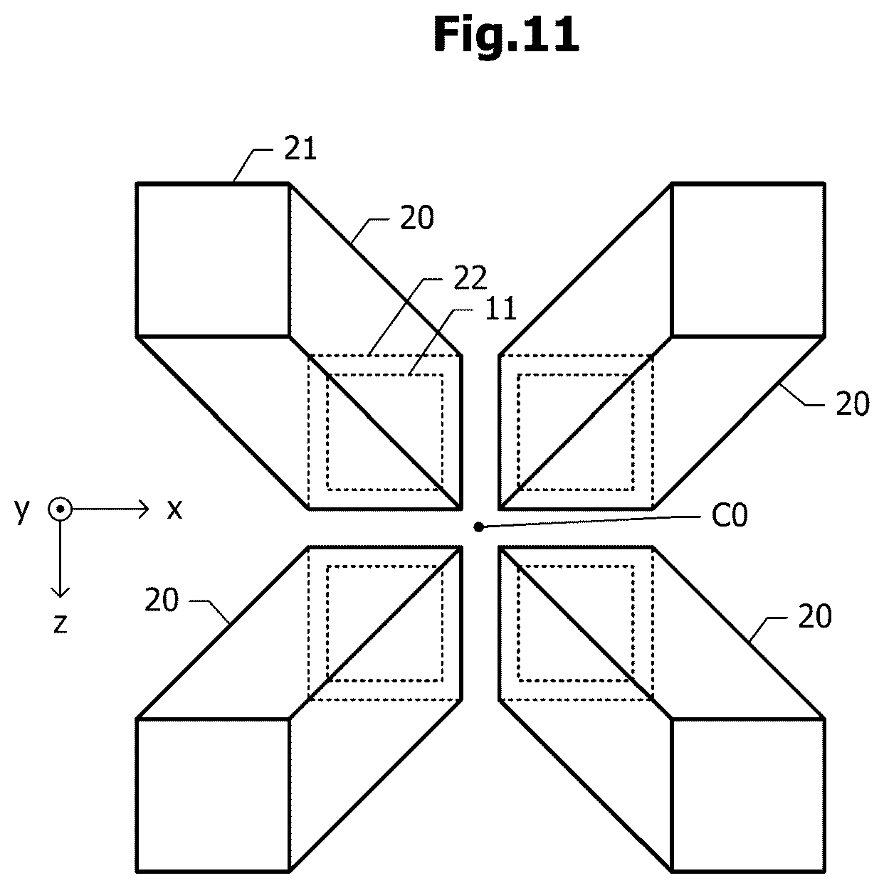 Patent US12586928 Figure 11 – Antenna device and communication device