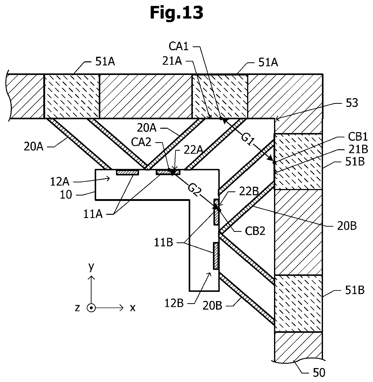Patent US12586928 Figure 13 – Antenna device and communication device
