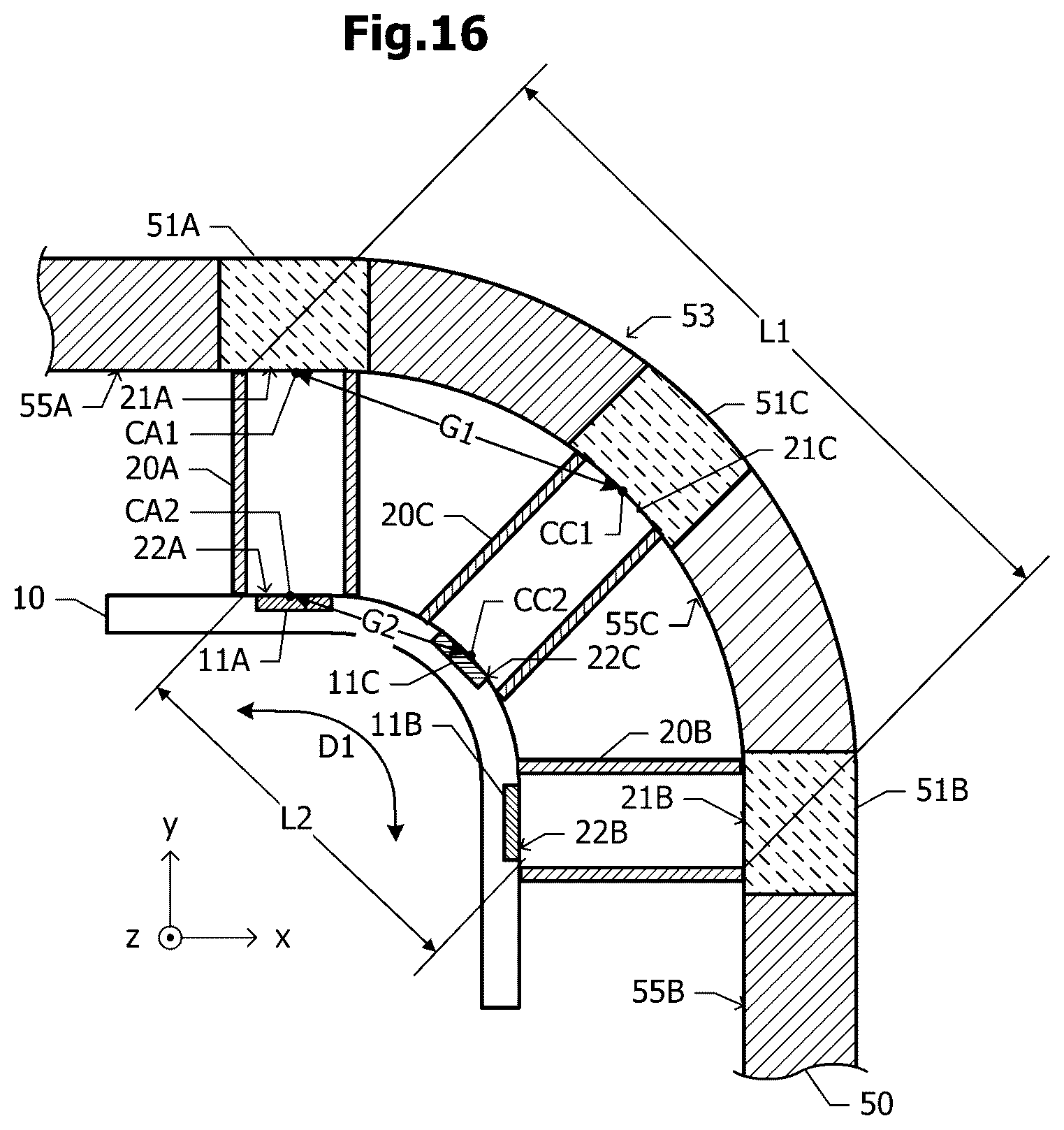 Patent US12586928 Figure 15 – Antenna device and communication device