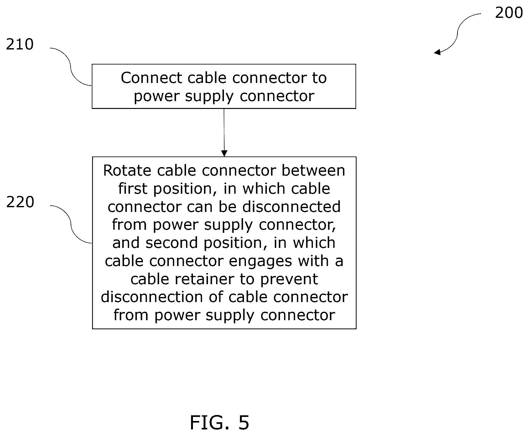 Patent US12586931 Figure 5 – Power supply with cable retention