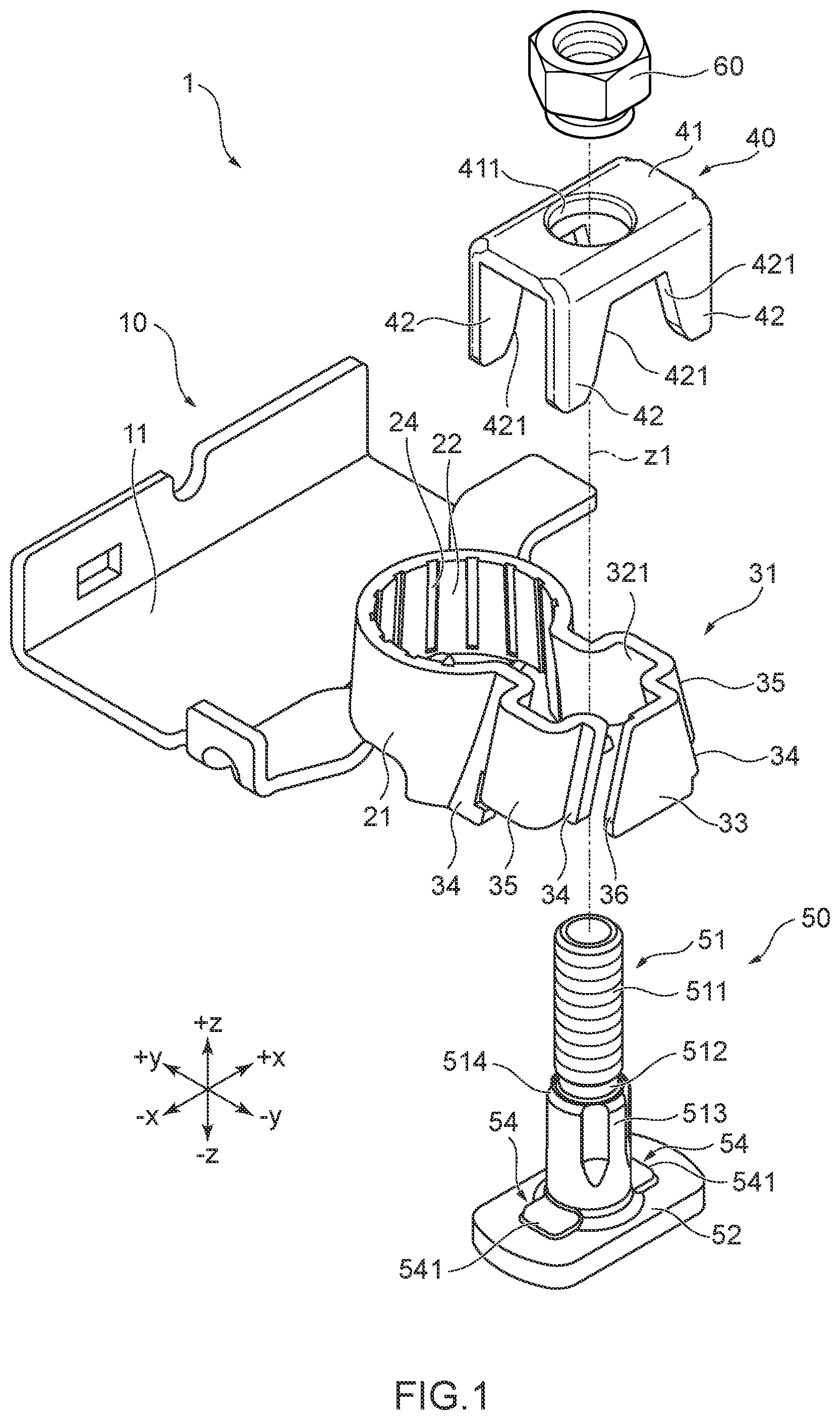 Patent US12586936 Figure 1 – Battery post terminal assembly