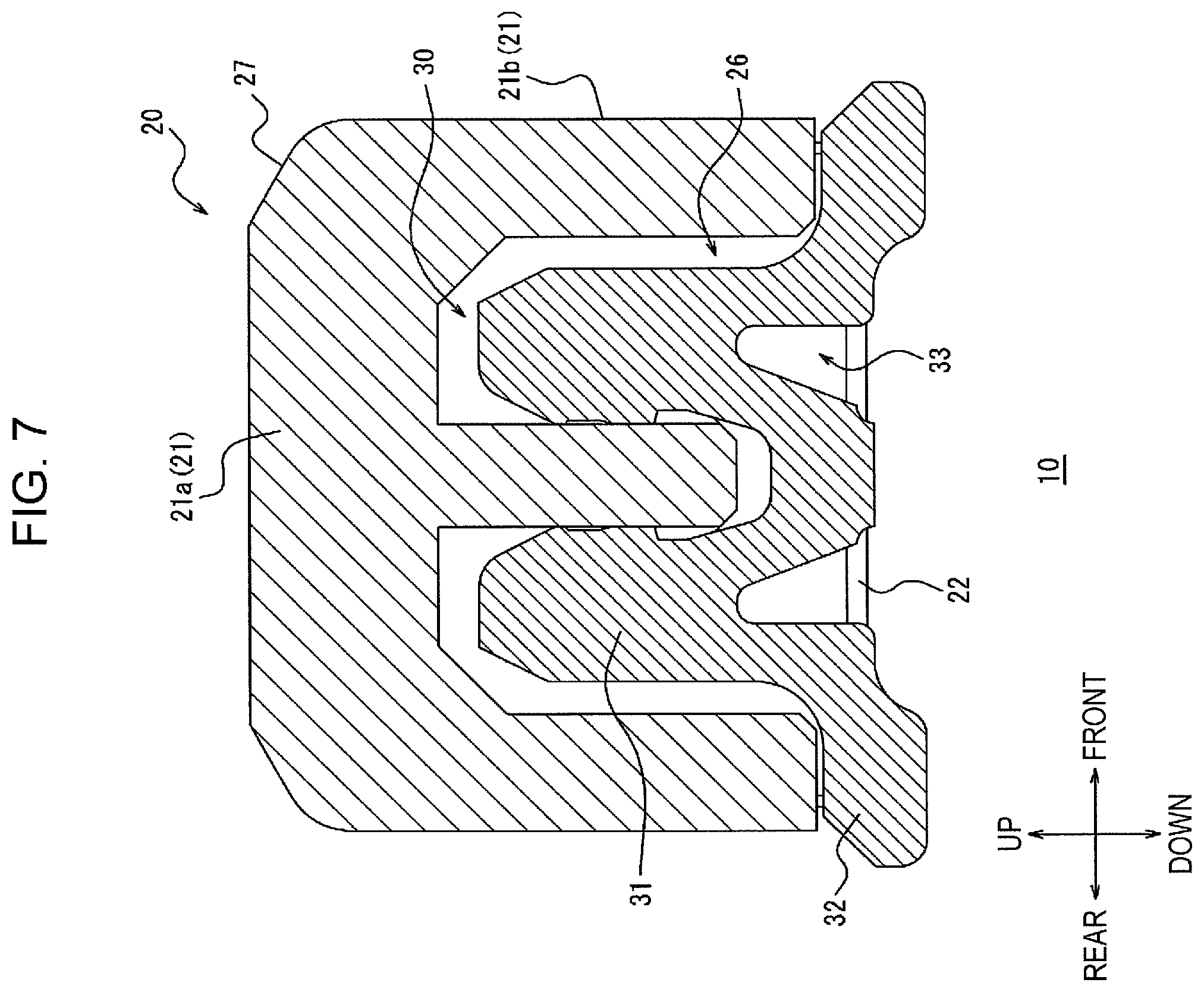 Patent US12586937 Figure 7 – Connector and electronic device