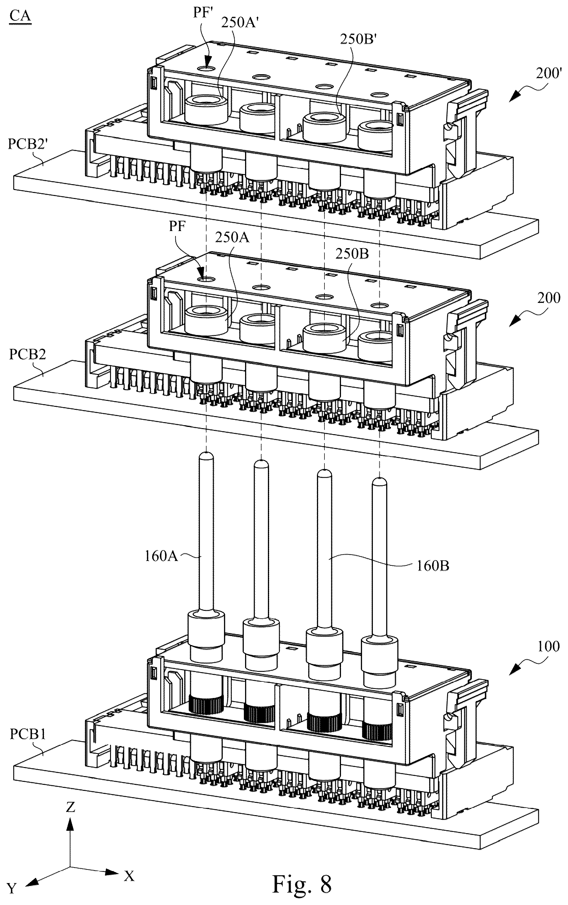 Patent US12586938 Figure 8 – Connector assembly and connector