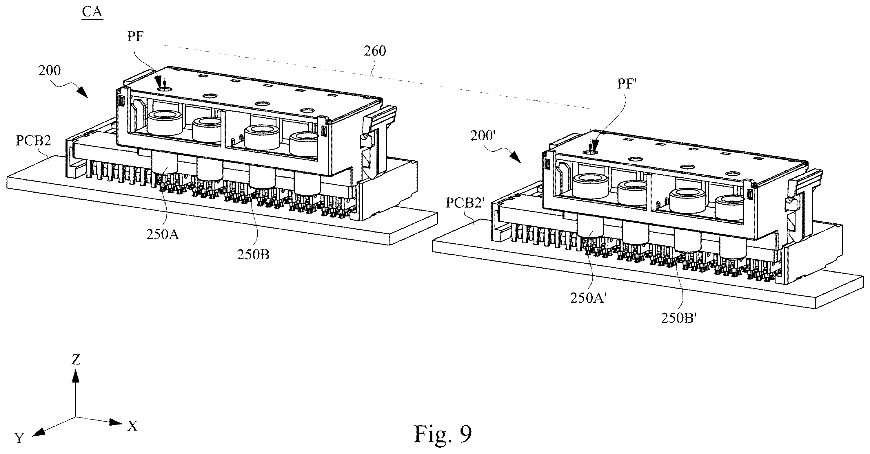 Patent US12586938 Figure 9 – Connector assembly and connector