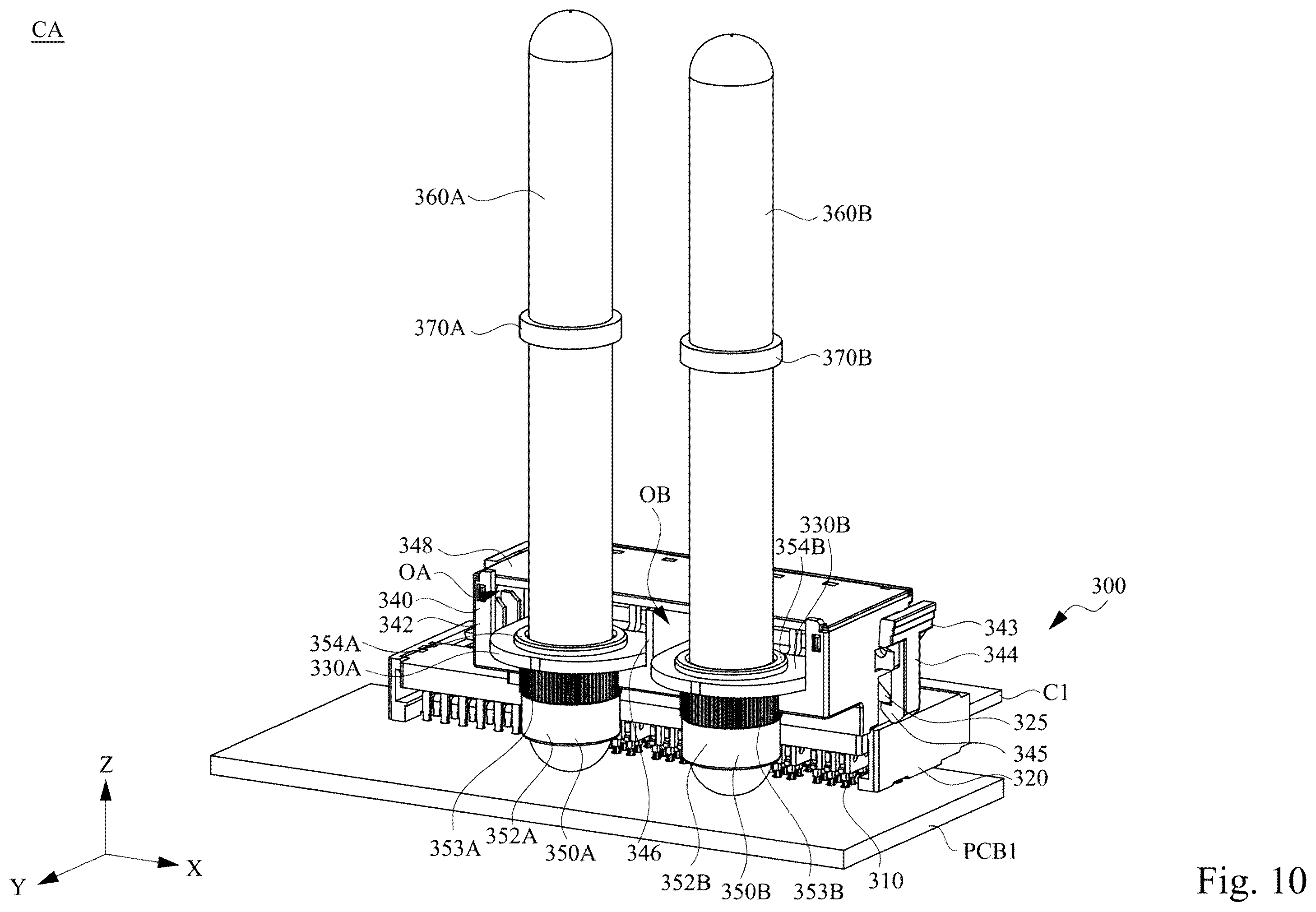 Patent US12586938 Figure 10 – Connector assembly and connector