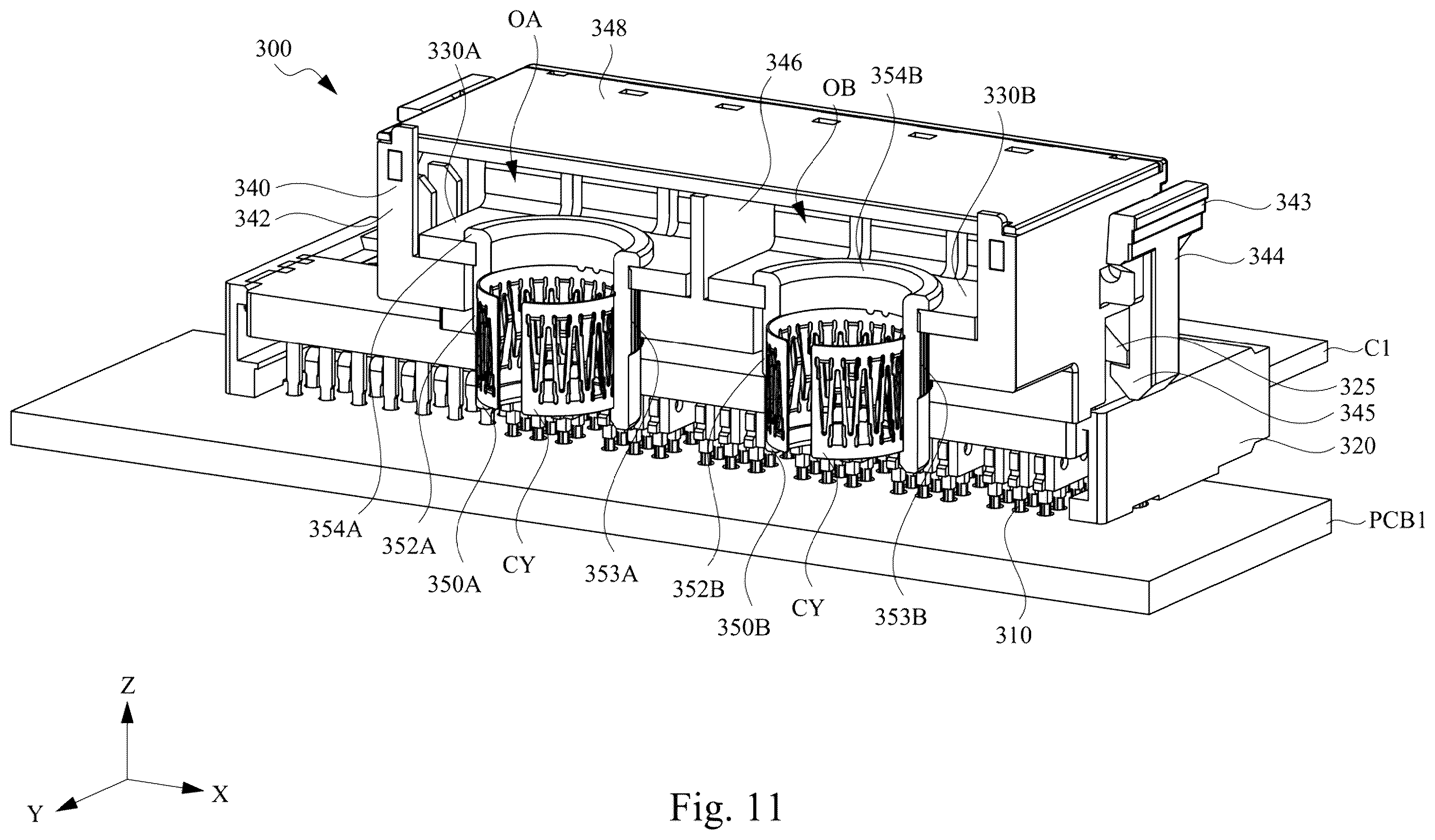 Patent US12586938 Figure 11 – Connector assembly and connector