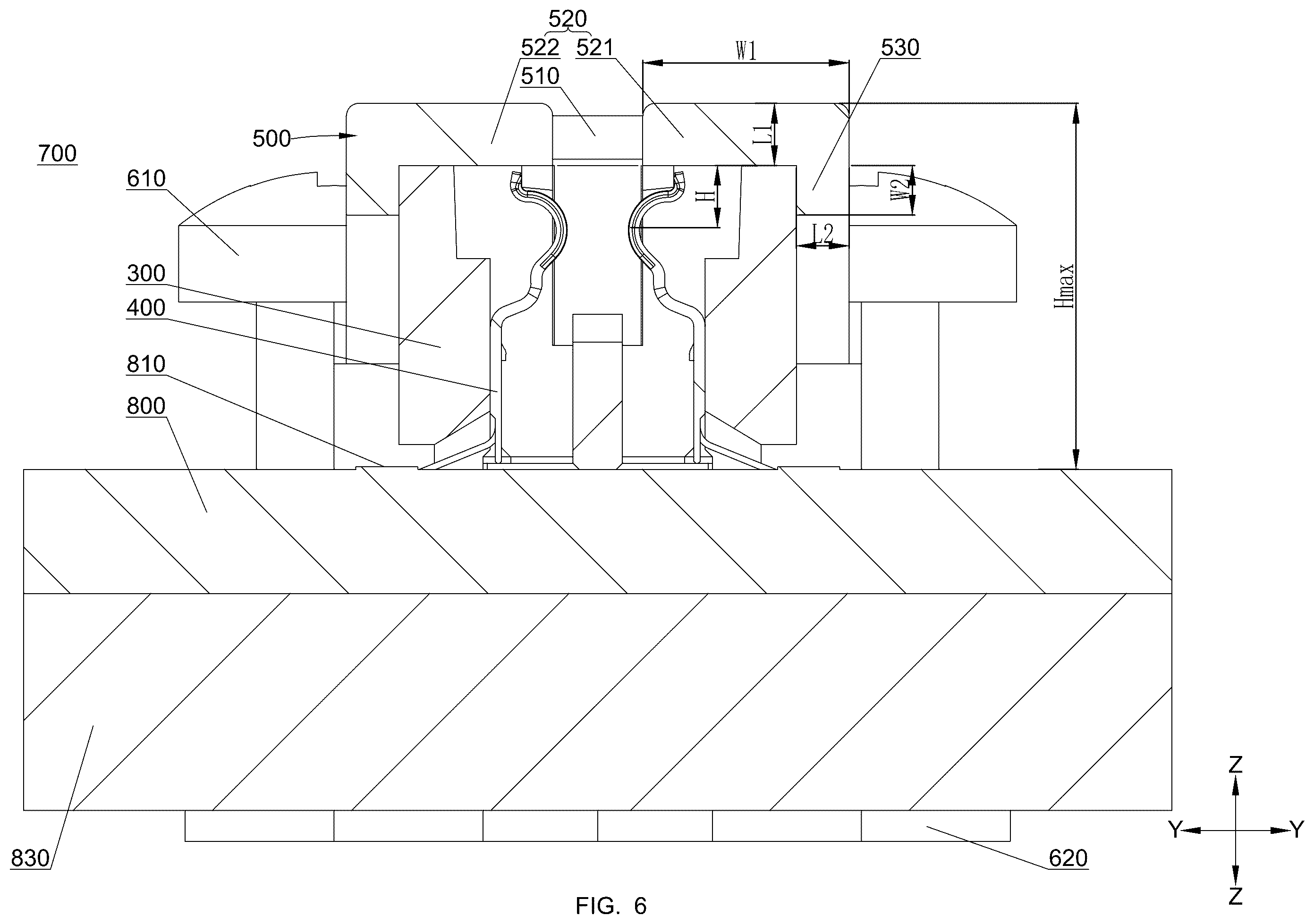 Patent US12586941 Figure 6 – Field installable card edge connector