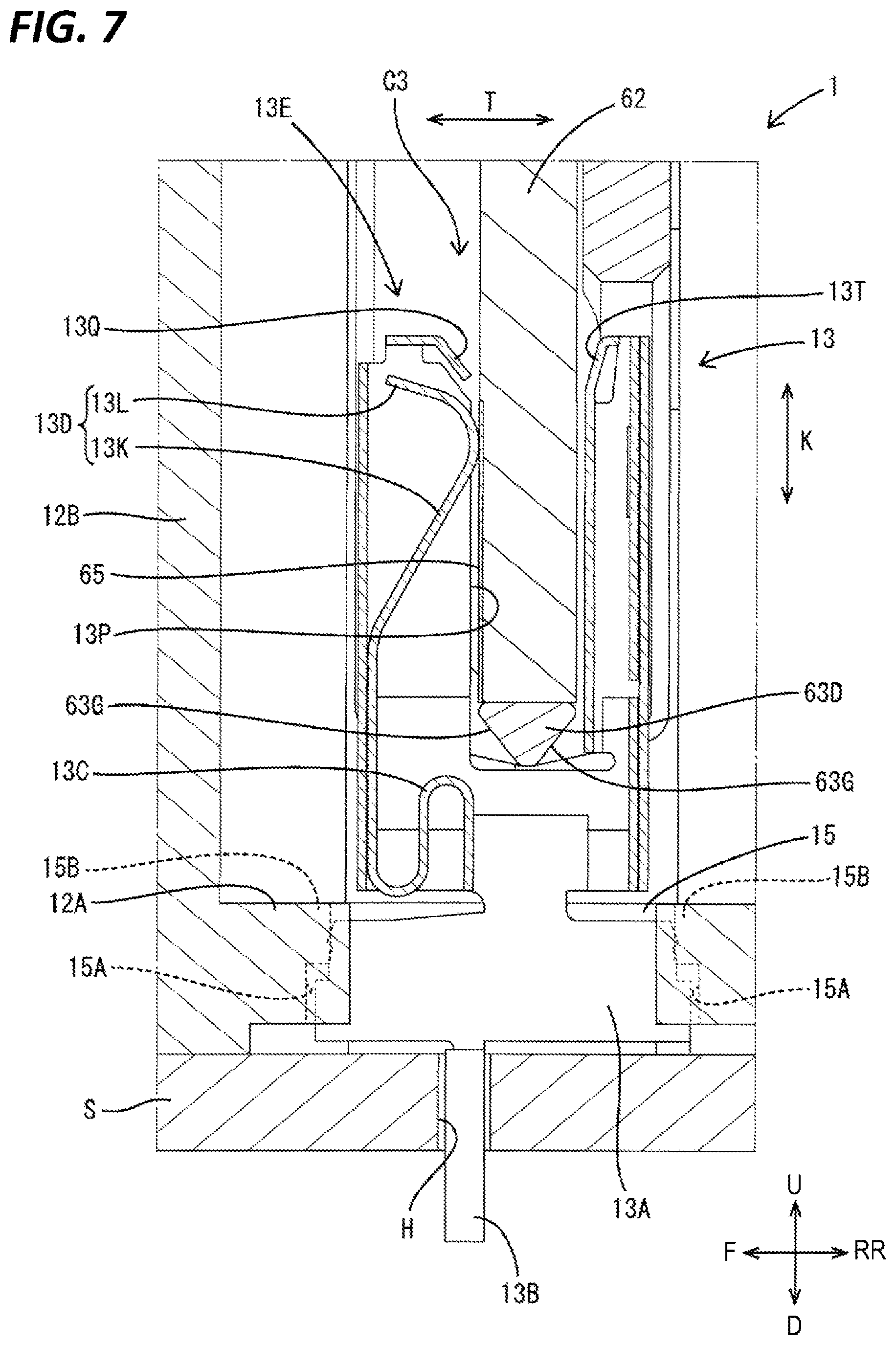 Patent US12586942 Figure 7 – Card edge connector