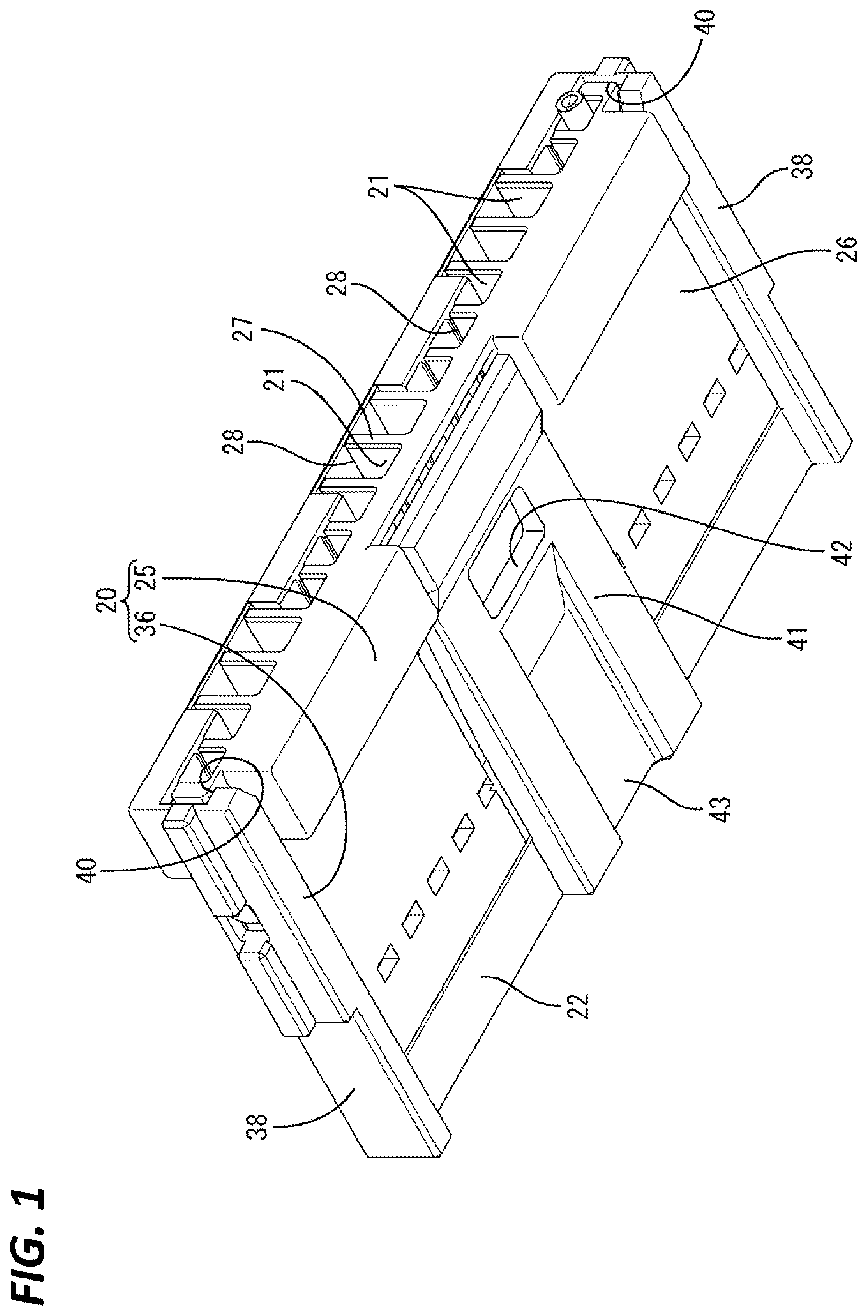 Patent US12586946 Figure 1 – Connector with reduced height