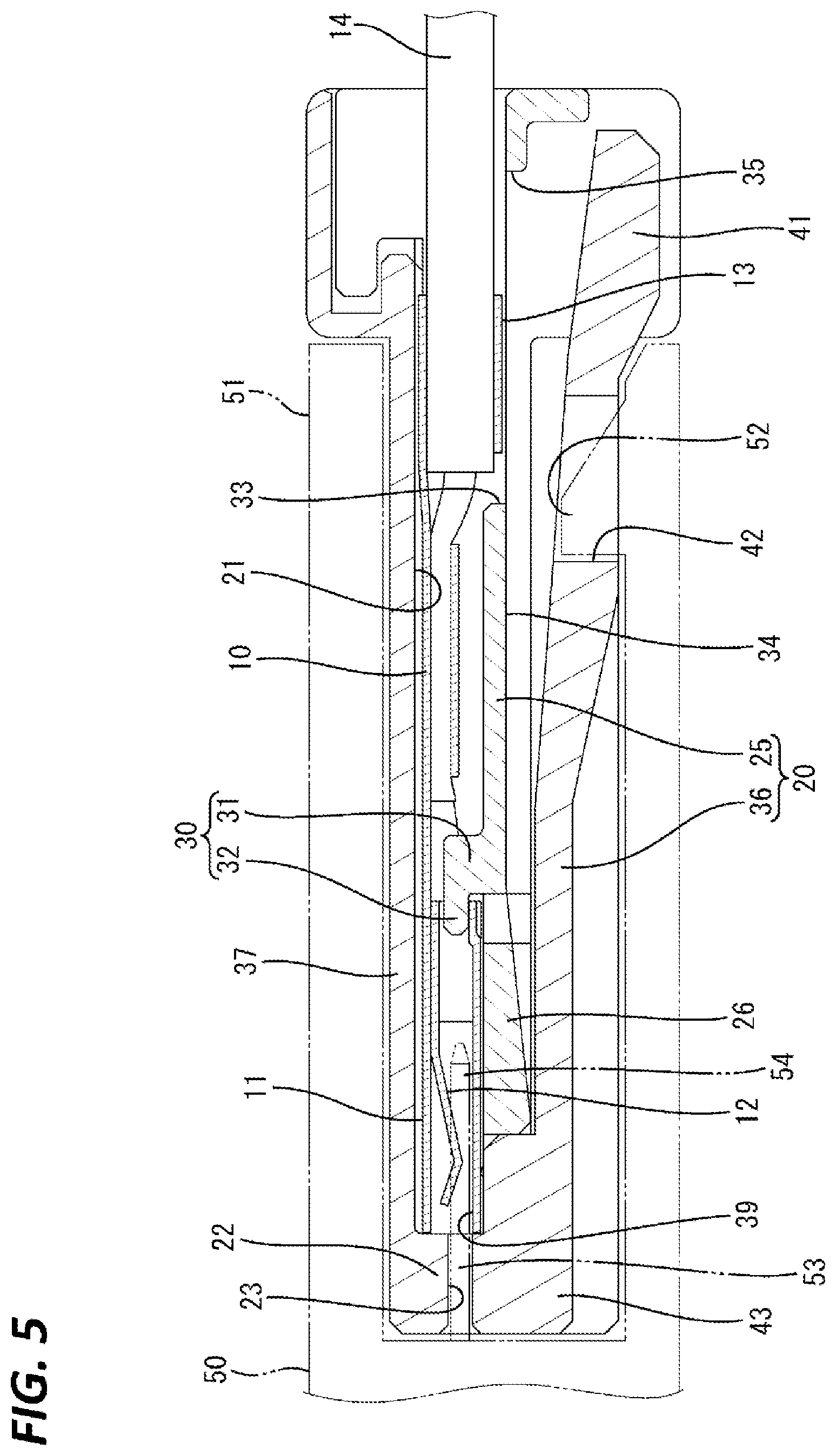 Patent US12586946 Figure 5 – Connector with reduced height