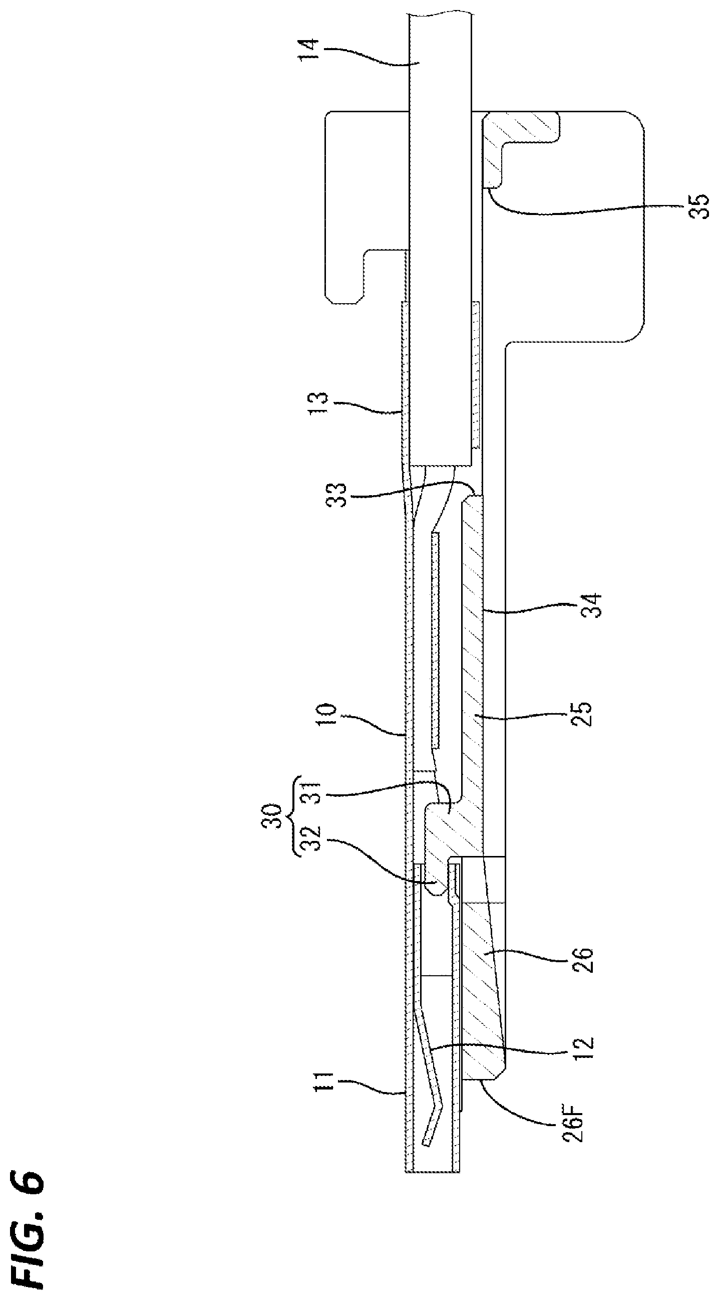 Patent US12586946 Figure 6 – Connector with reduced height
