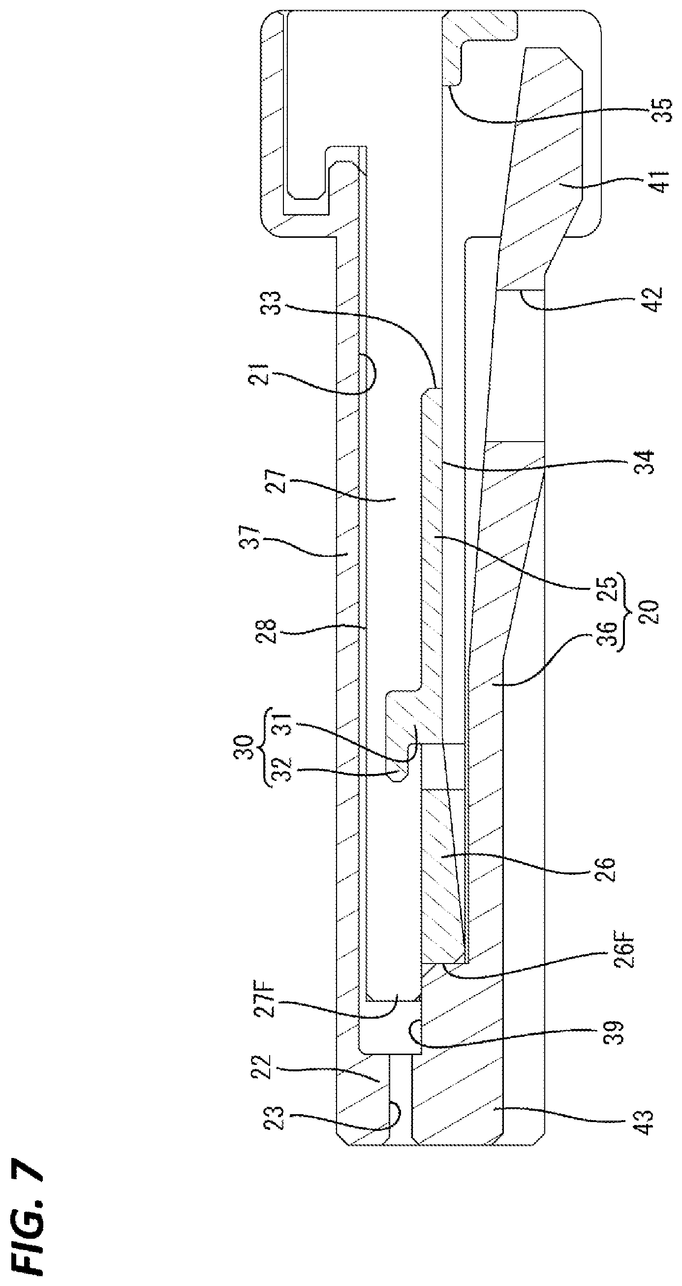 Patent US12586946 Figure 7 – Connector with reduced height