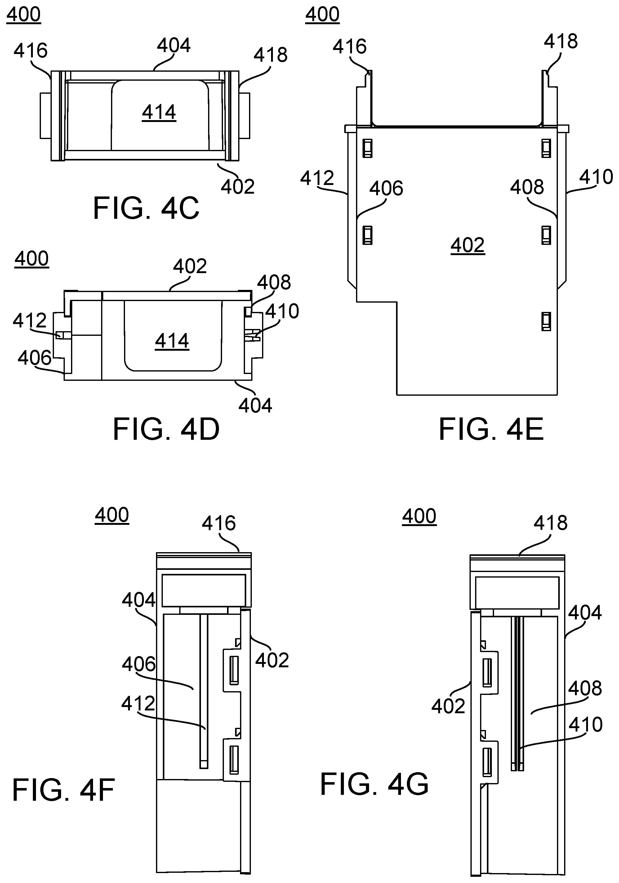 Patent US12586950 Figure 5 – Fliptop module and insert for holding multiple types of connectors and cables