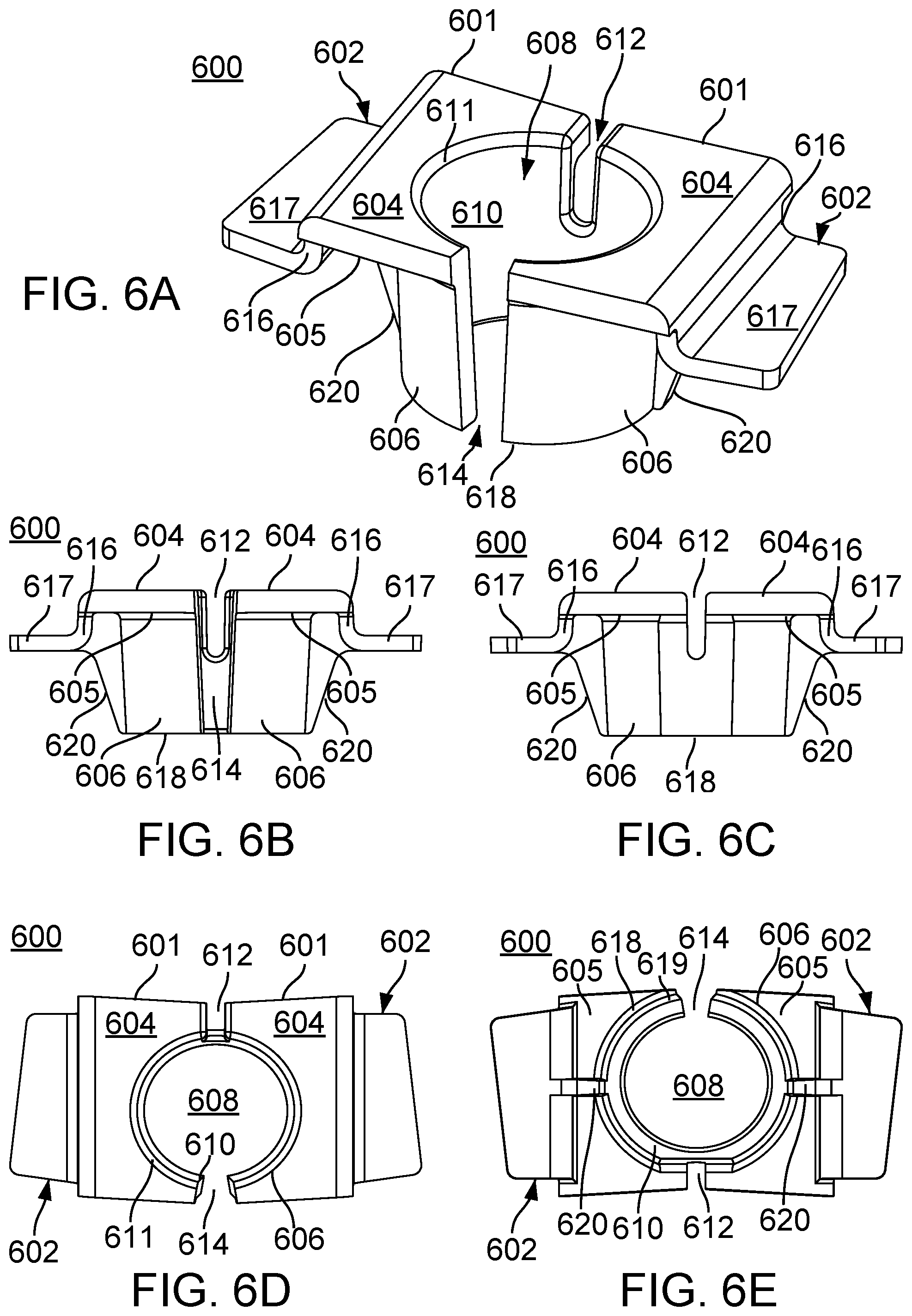Patent US12586950 Figure 7 – Fliptop module and insert for holding multiple types of connectors and cables
