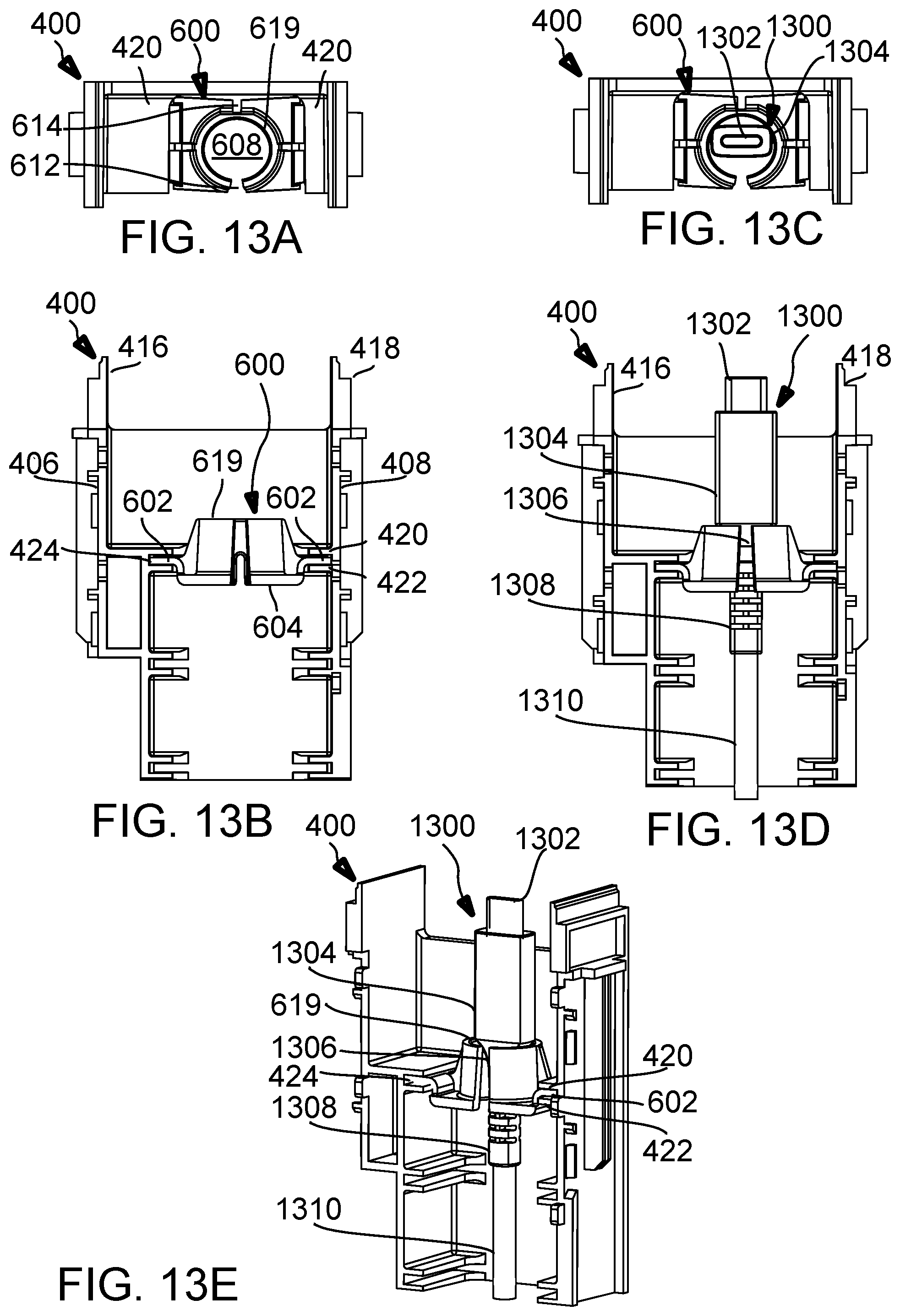 Patent US12586950 Figure 14 – Fliptop module and insert for holding multiple types of connectors and cables