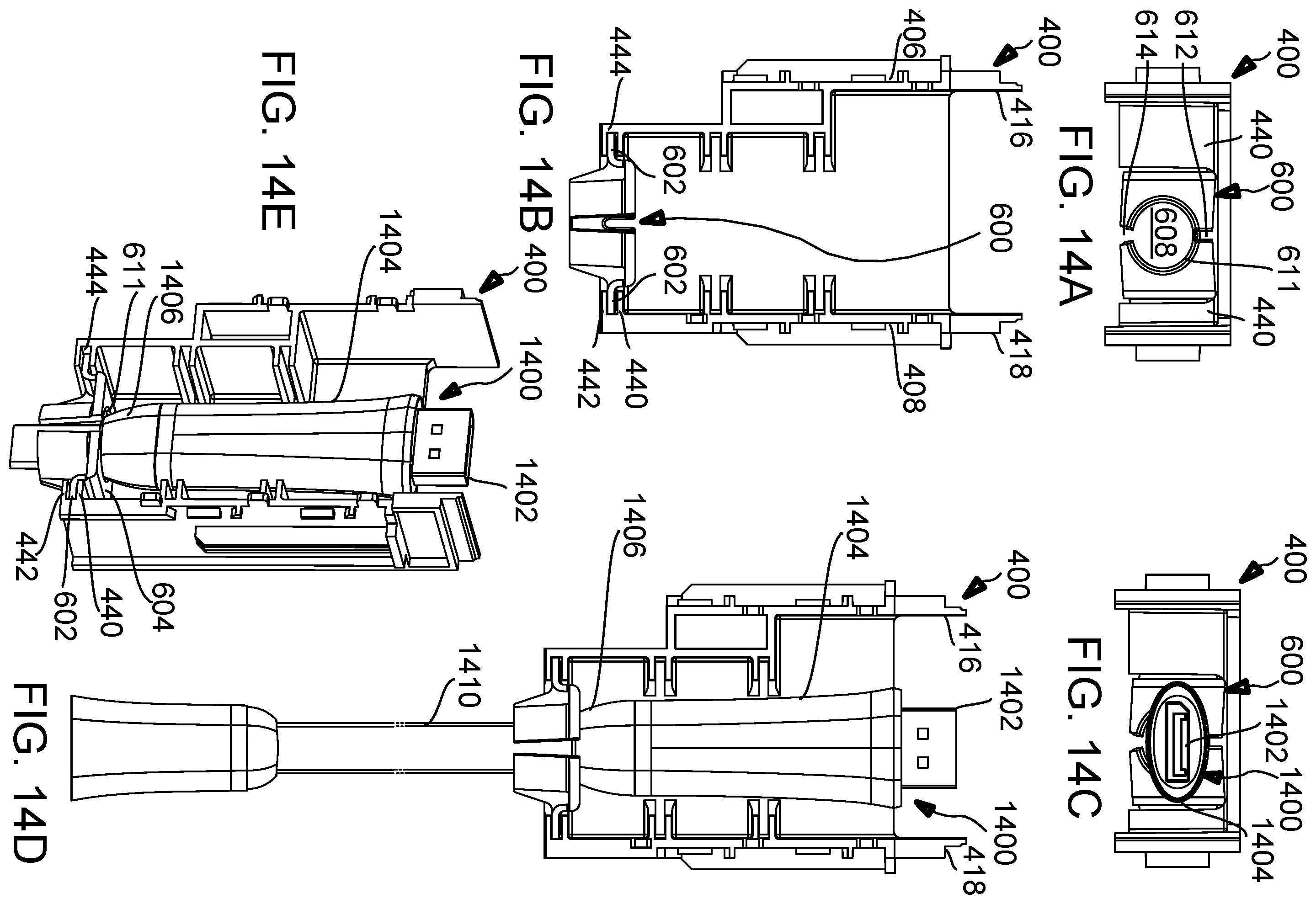 Patent US12586950 Figure 15 – Fliptop module and insert for holding multiple types of connectors and cables
