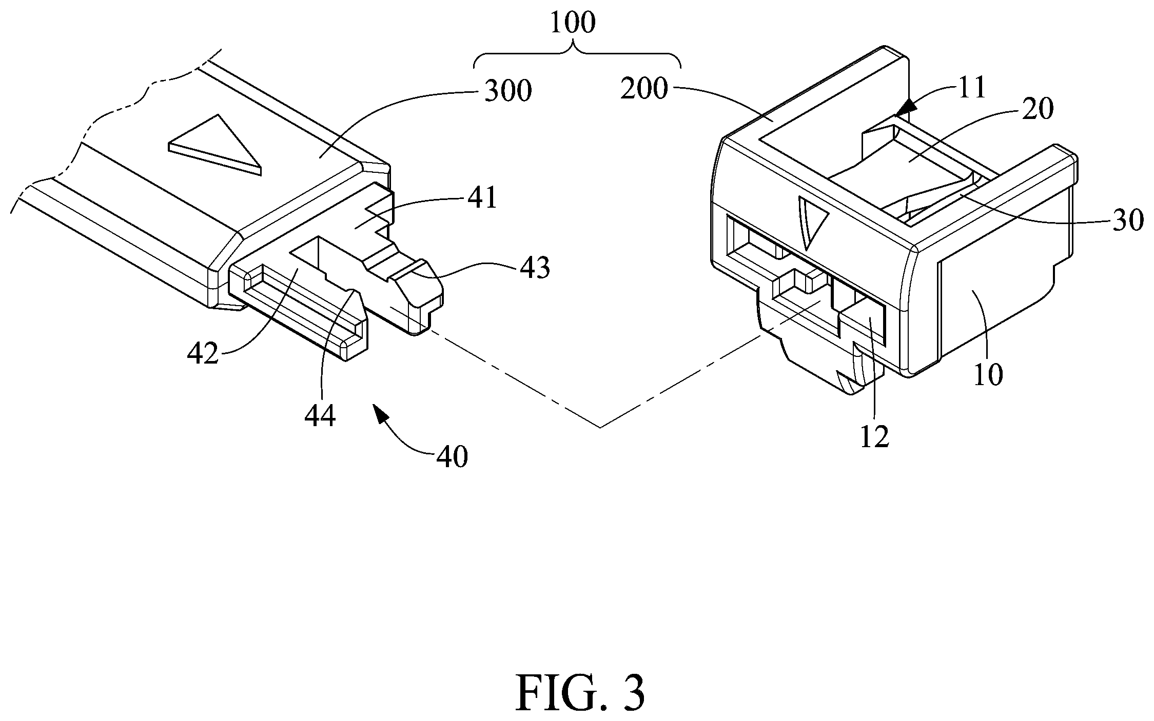 Patent US12586955 Figure 3 – Protective component of connector socket and protective plug cap thereof