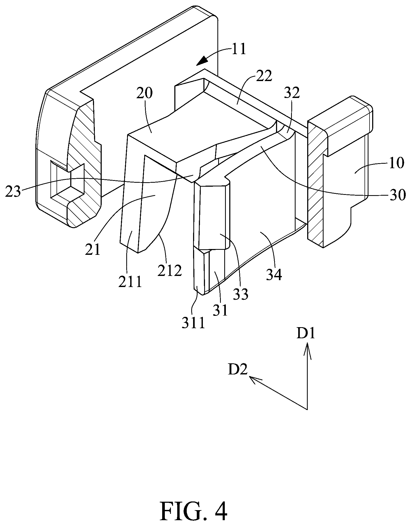Patent US12586955 Figure 4 – Protective component of connector socket and protective plug cap thereof