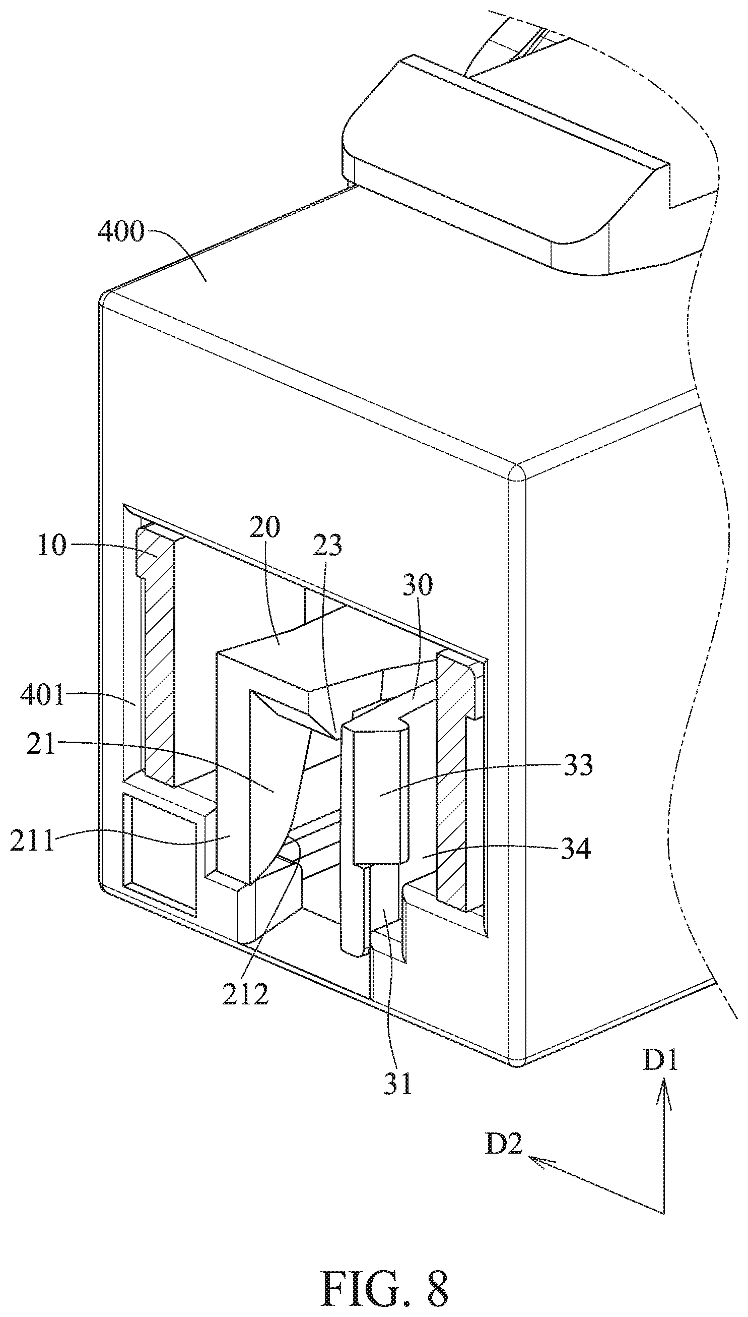 Patent US12586955 Figure 7 – Protective component of connector socket and protective plug cap thereof