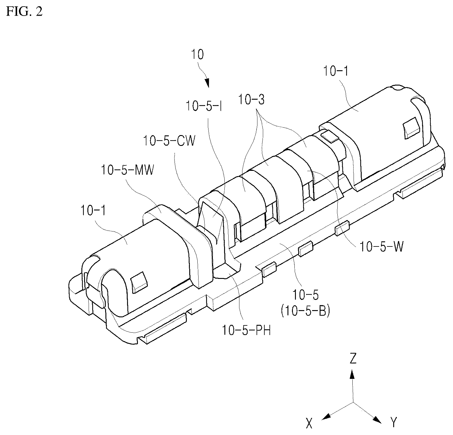 Patent US12586956 Figure 2 – Miniaturized electrical connector with features to prevent short circuit of power terminals