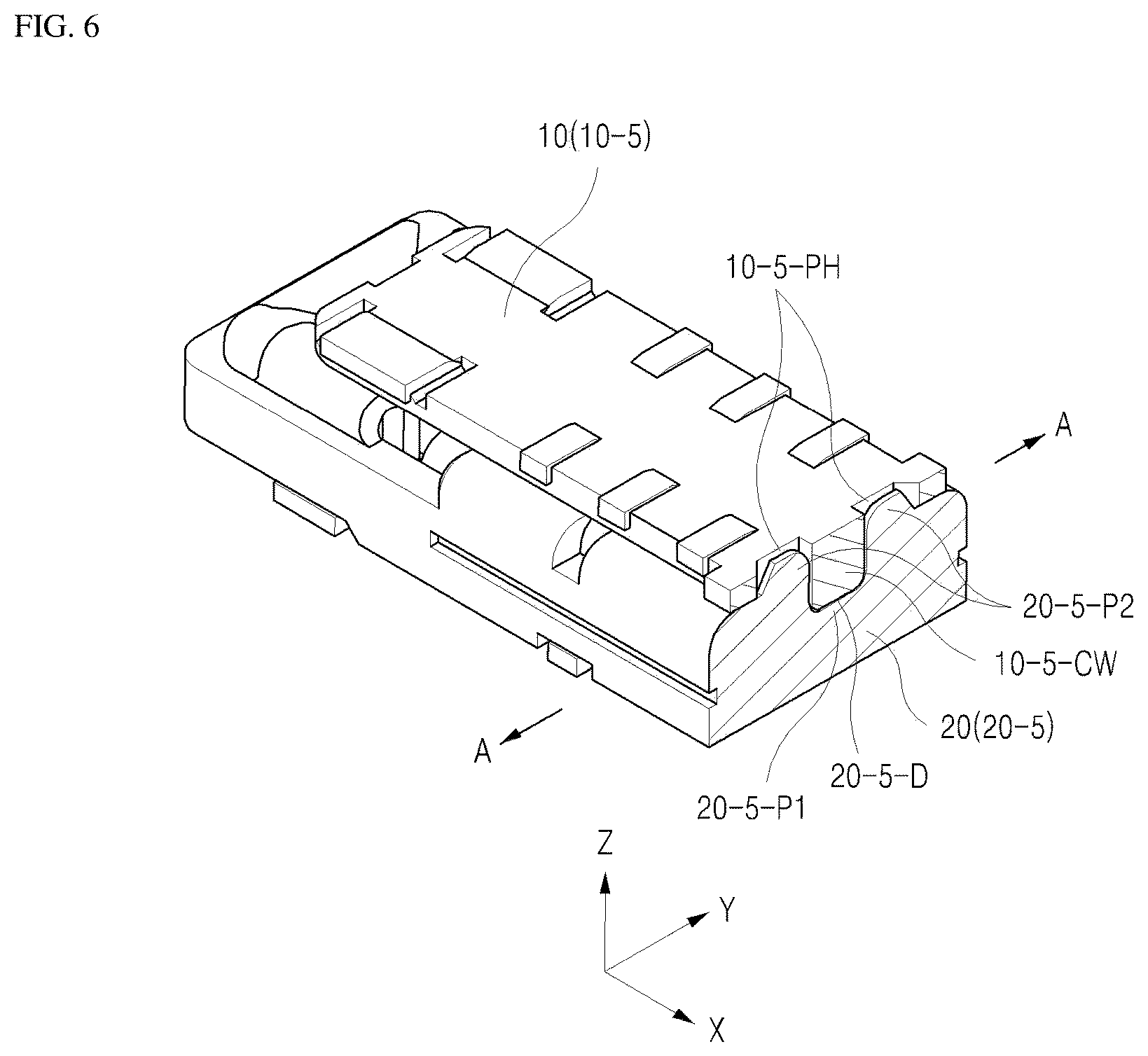 Patent US12586956 Figure 6 – Miniaturized electrical connector with features to prevent short circuit of power terminals