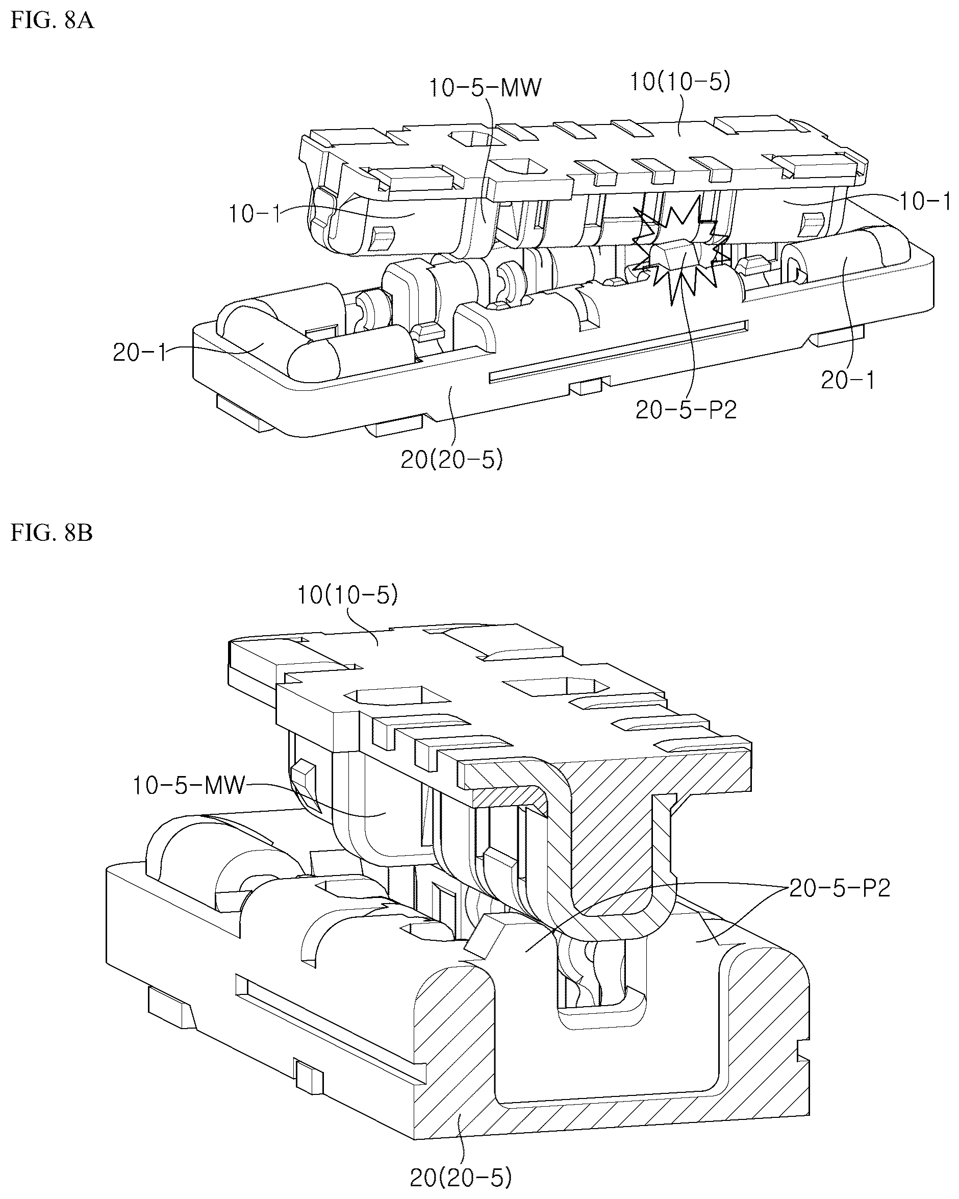 Patent US12586956 Figure 8 – Miniaturized electrical connector with features to prevent short circuit of power terminals