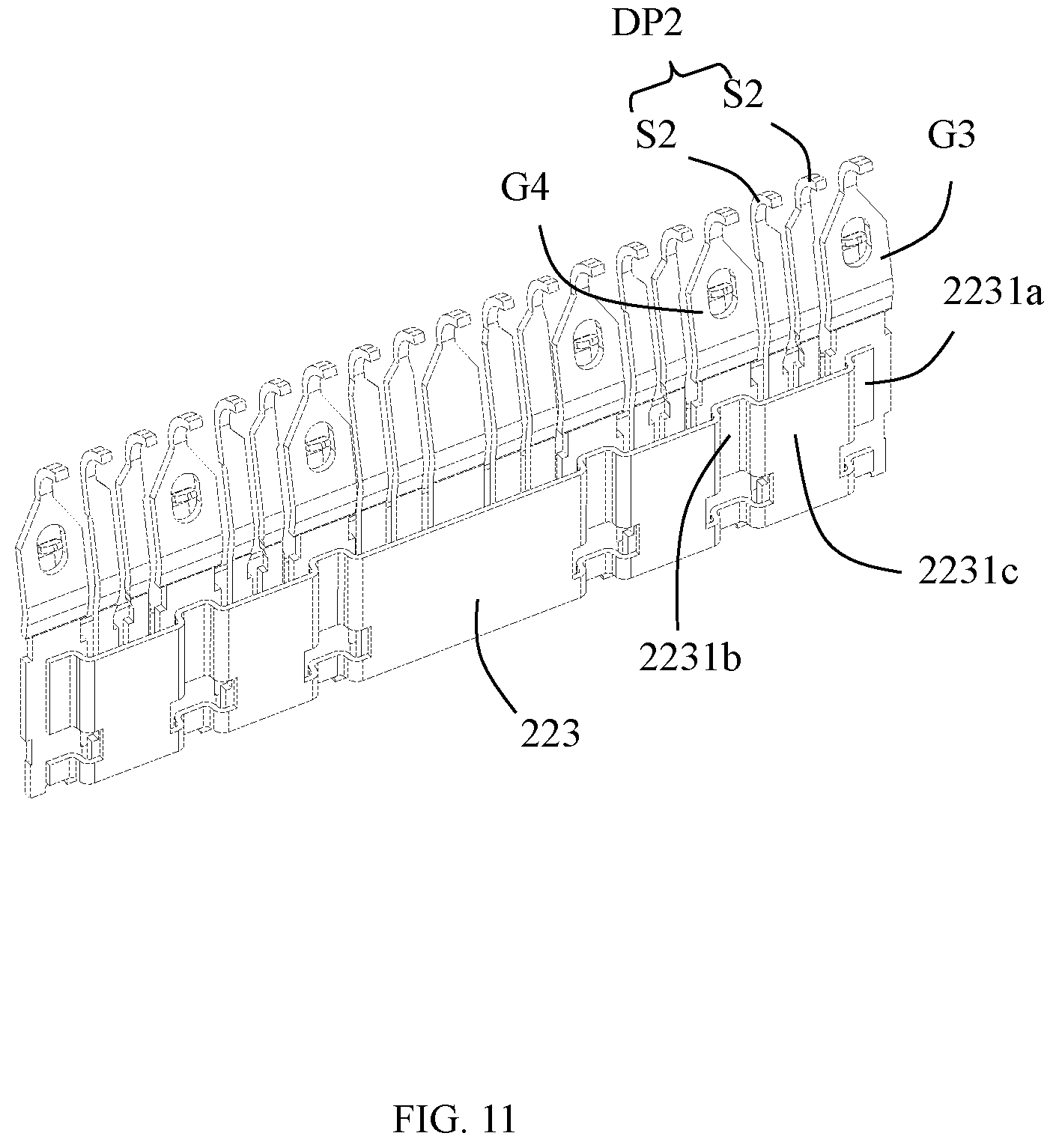 Patent US12586958 Figure 11 – Electrical connector with improved shielding features