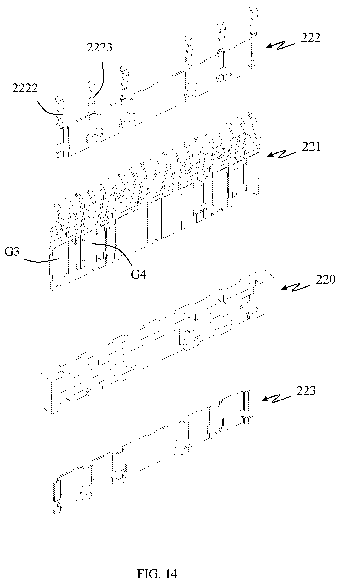 Patent US12586958 Figure 14 – Electrical connector with improved shielding features