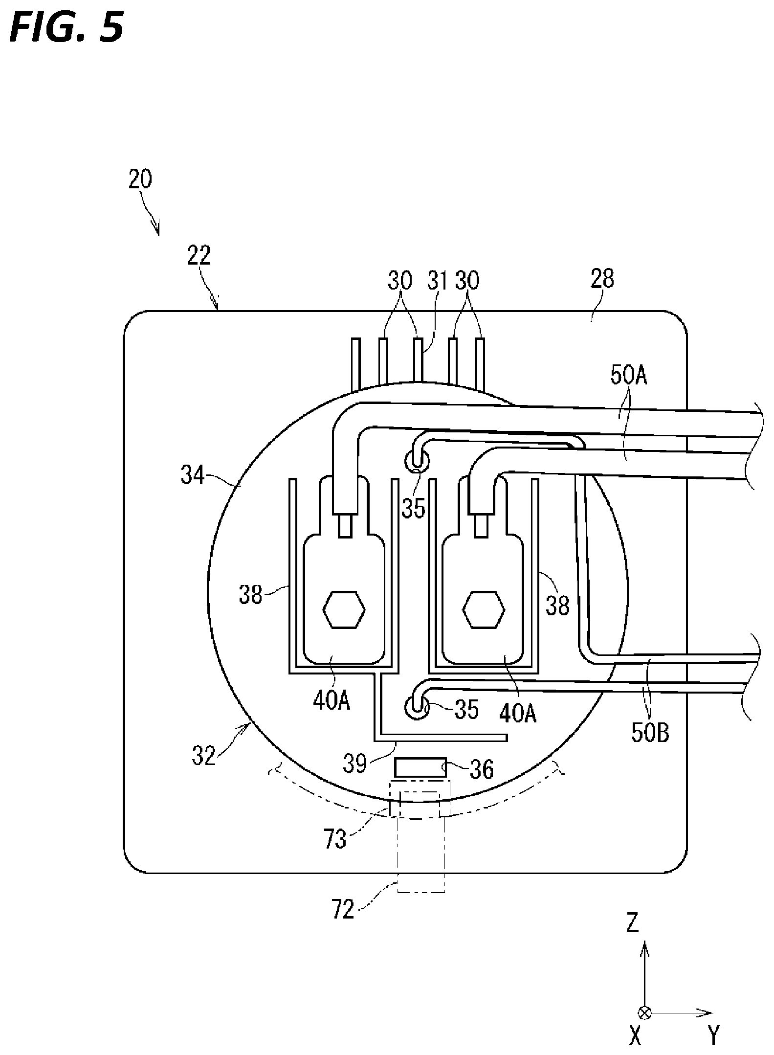 Patent US12586964 Figure 5 – Grommet and inlet assembly
