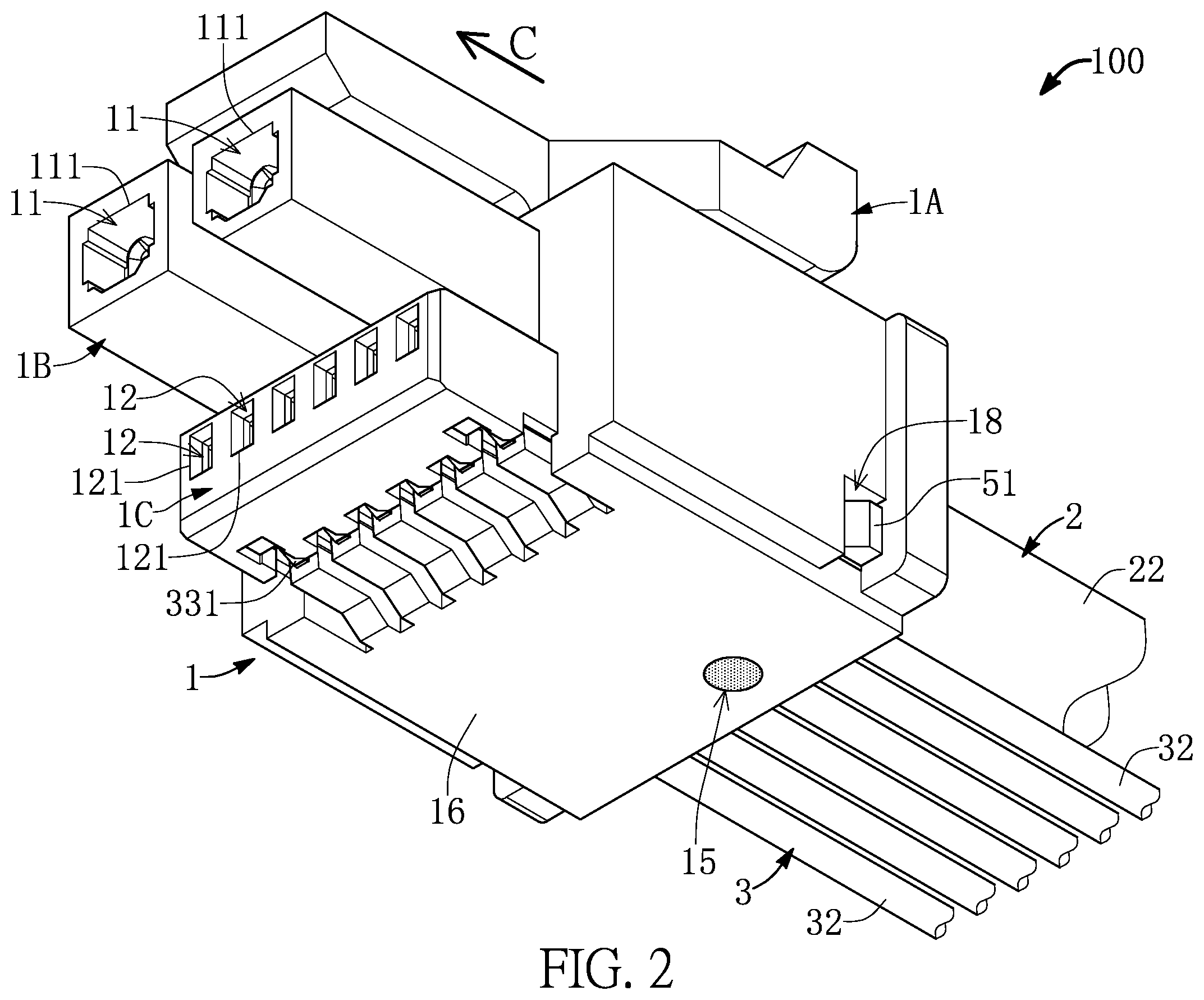 Patent US12586965 Figure 2 – Cable connector
