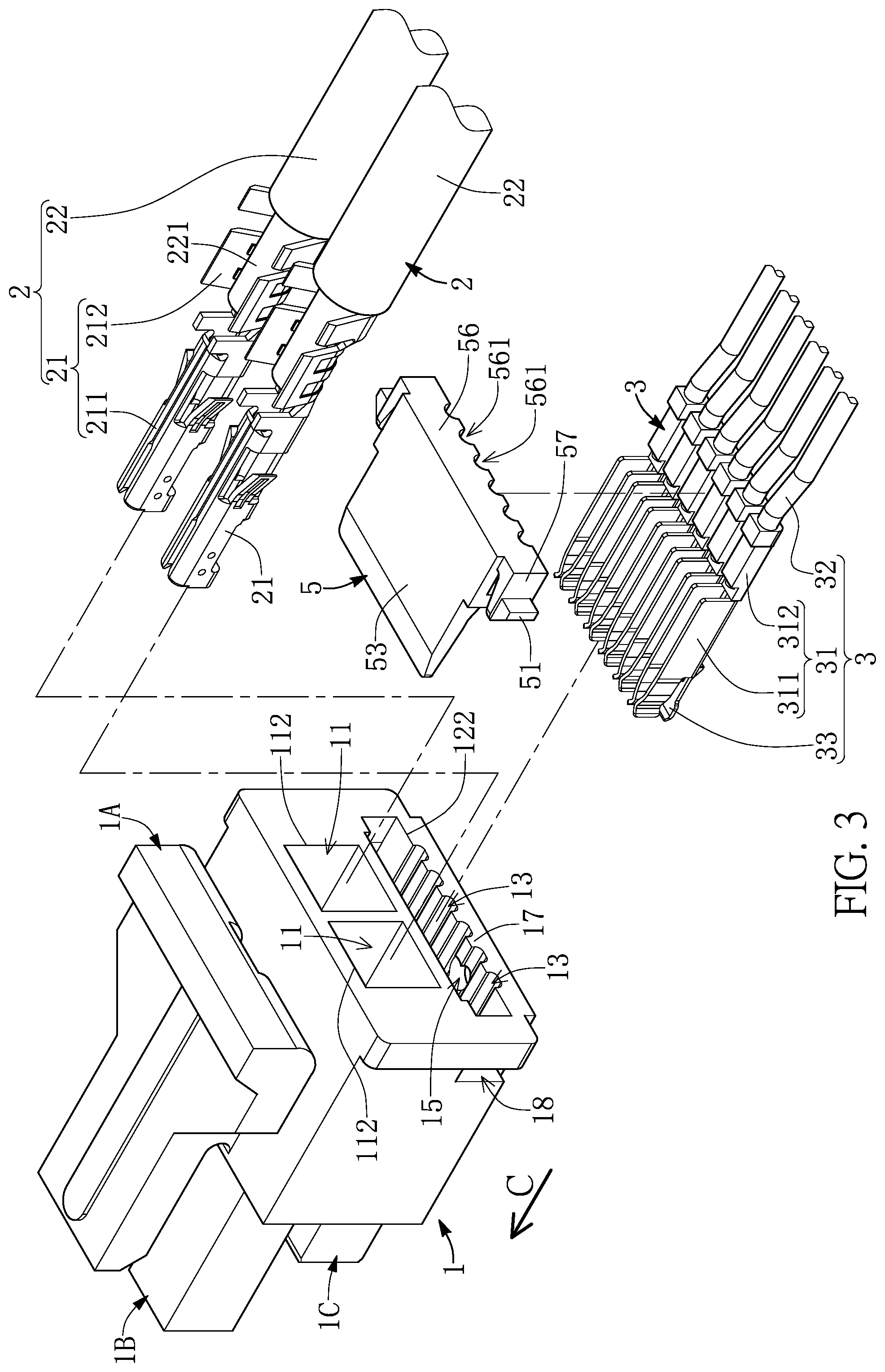 Patent US12586965 Figure 3 – Cable connector