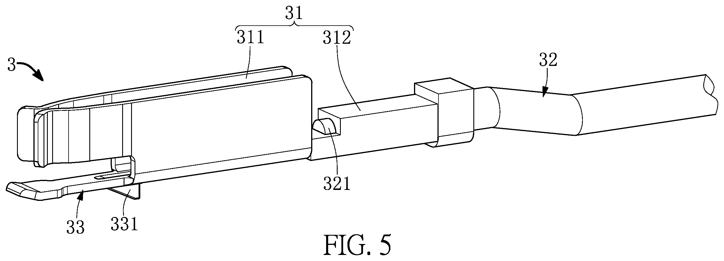 Patent US12586965 Figure 5 – Cable connector