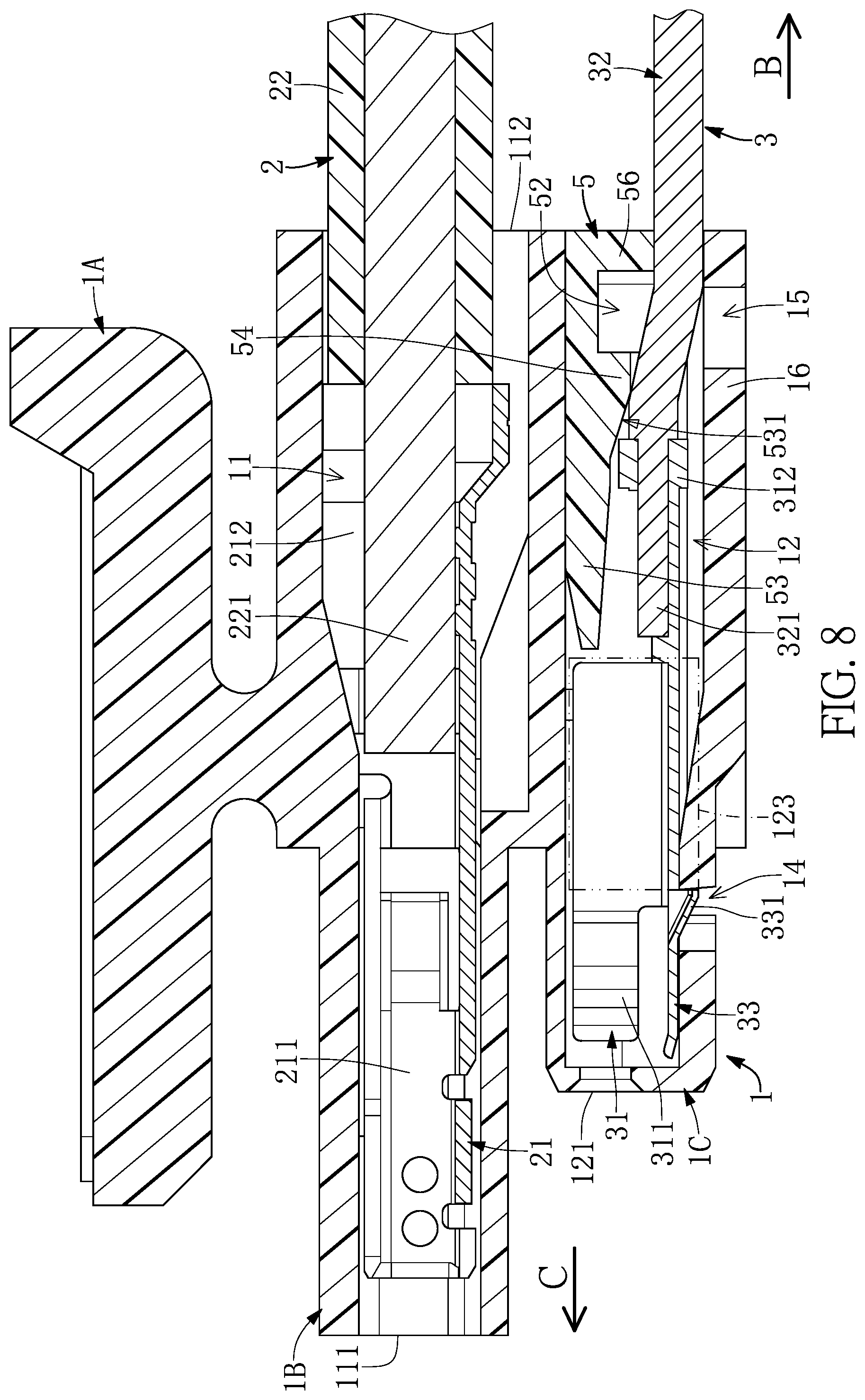 Patent US12586965 Figure 8 – Cable connector