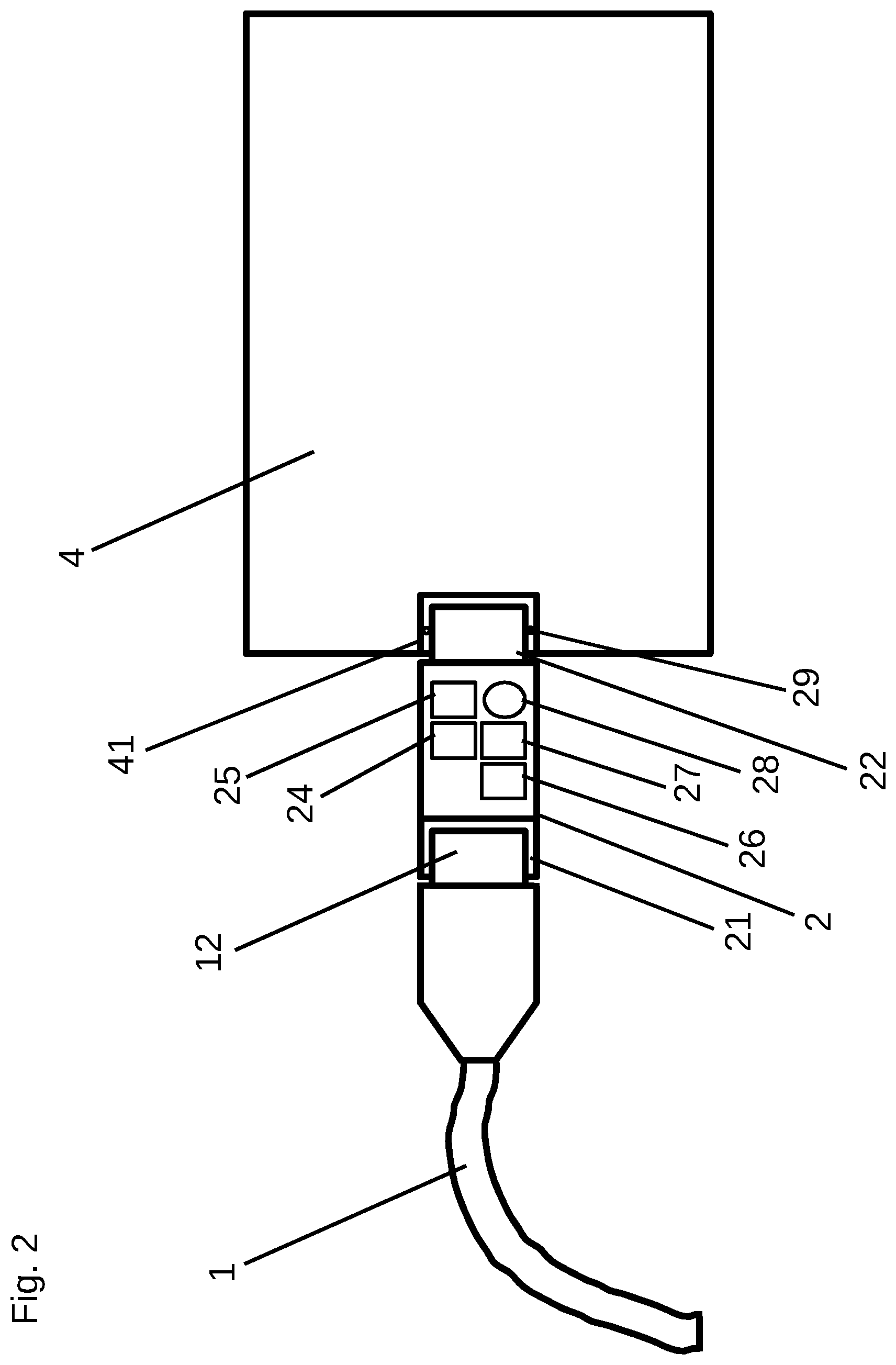 Patent US12586968 Figure 2 – Adapter having a first plug connector part for electrical and mechanical connection to a cable and a second plug connector part for electrical and mechanical connection to an electrical and/or electronic device