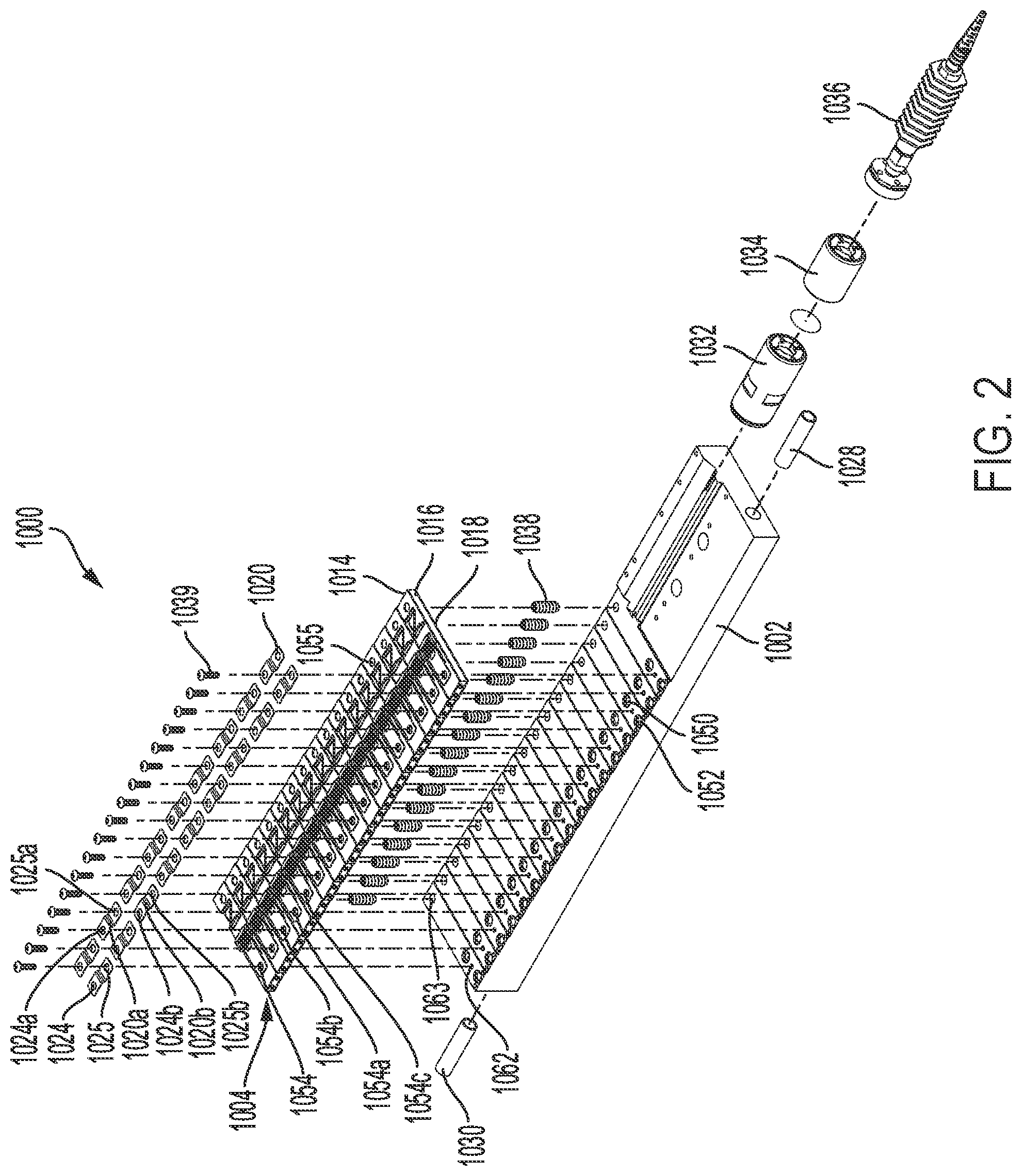 Patent US12586980 Figure 2 – Thermal management system and optical bench for diode laser device