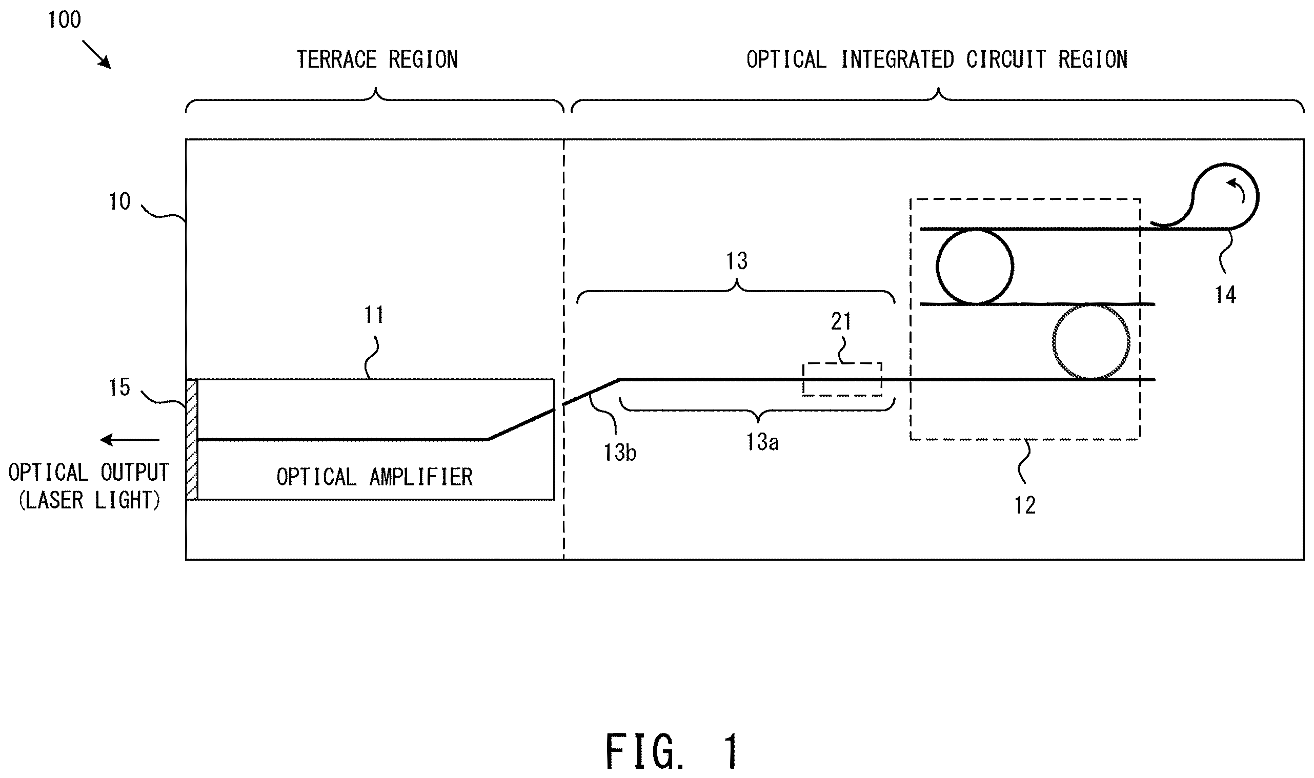 Patent US12586982 Figure 1 – Wavelength tunable laser device