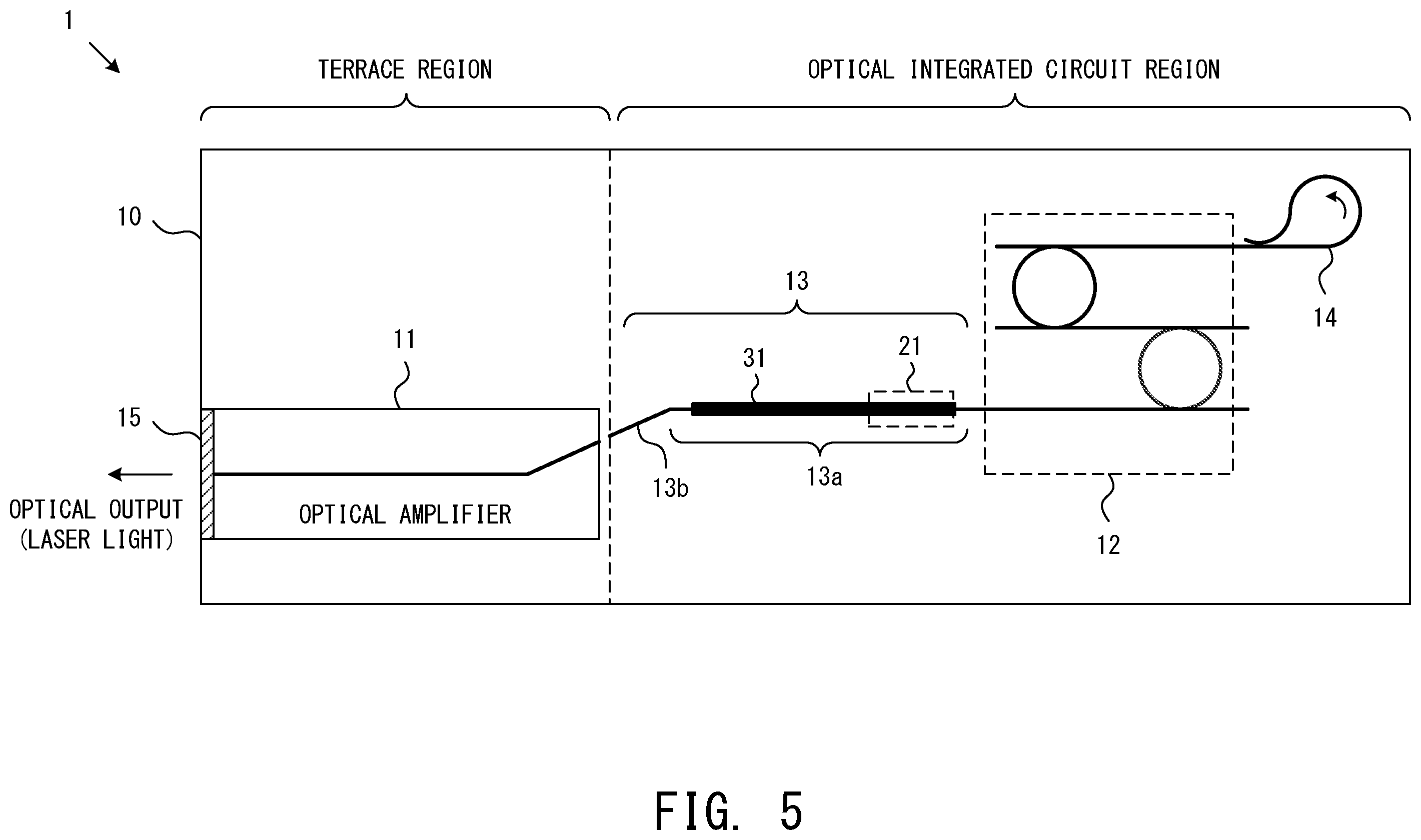 Patent US12586982 Figure 5 – Wavelength tunable laser device