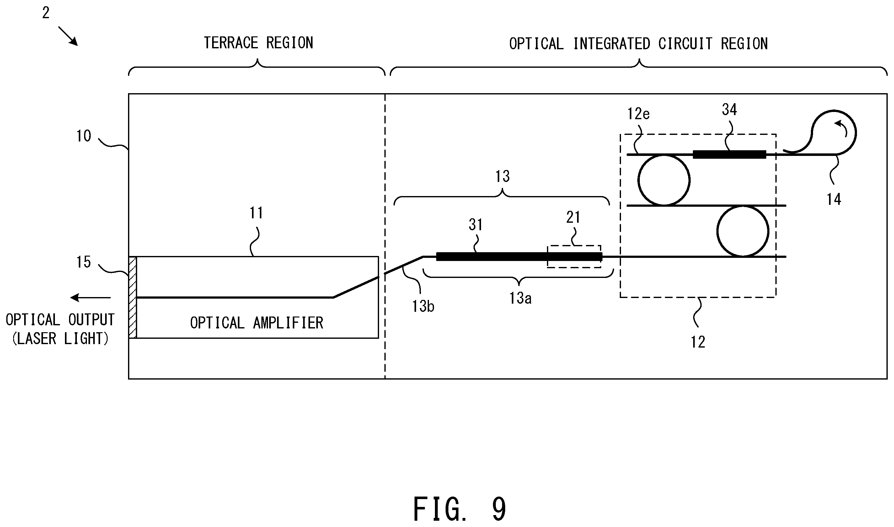 Patent US12586982 Figure 9 – Wavelength tunable laser device