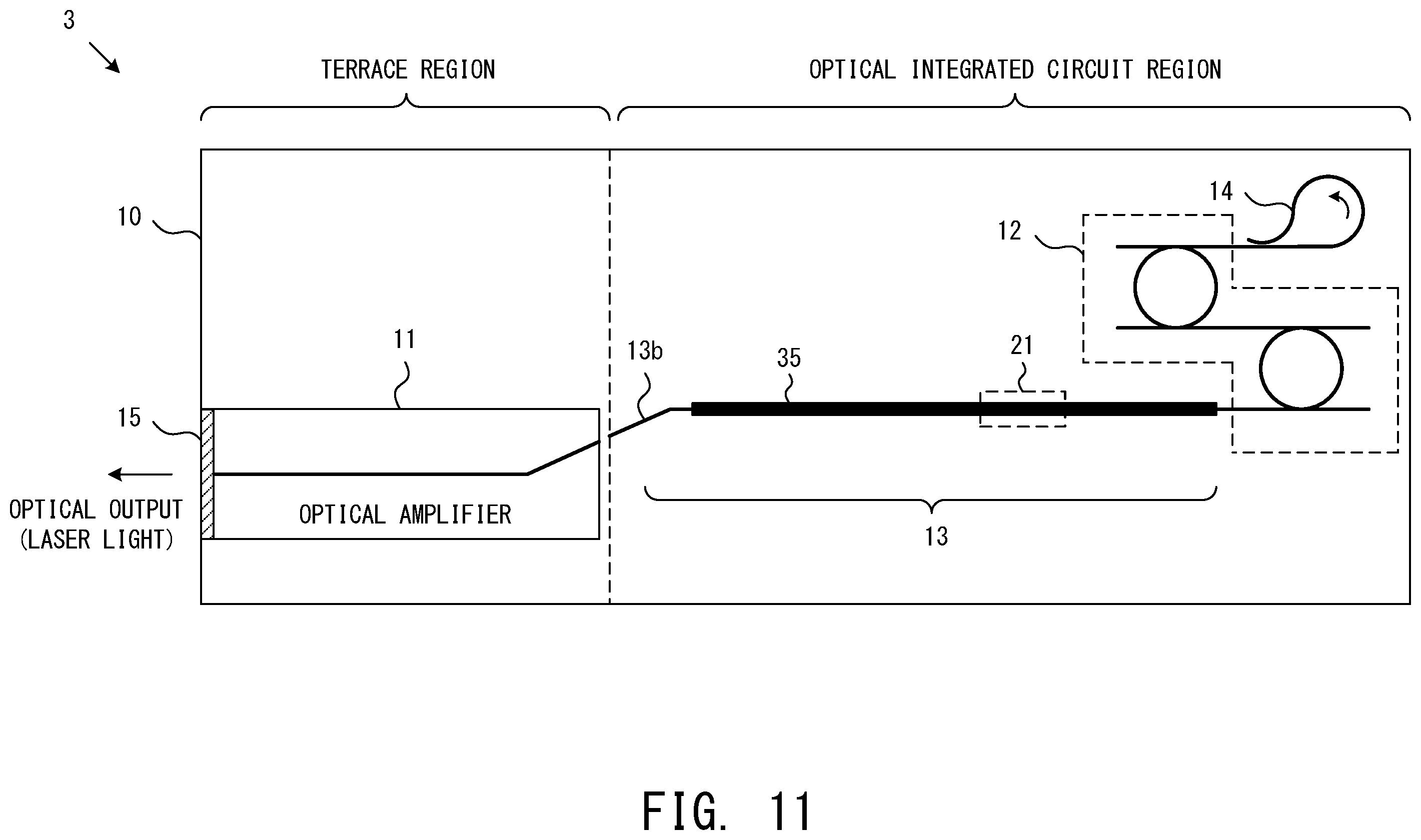 Patent US12586982 Figure 11 – Wavelength tunable laser device