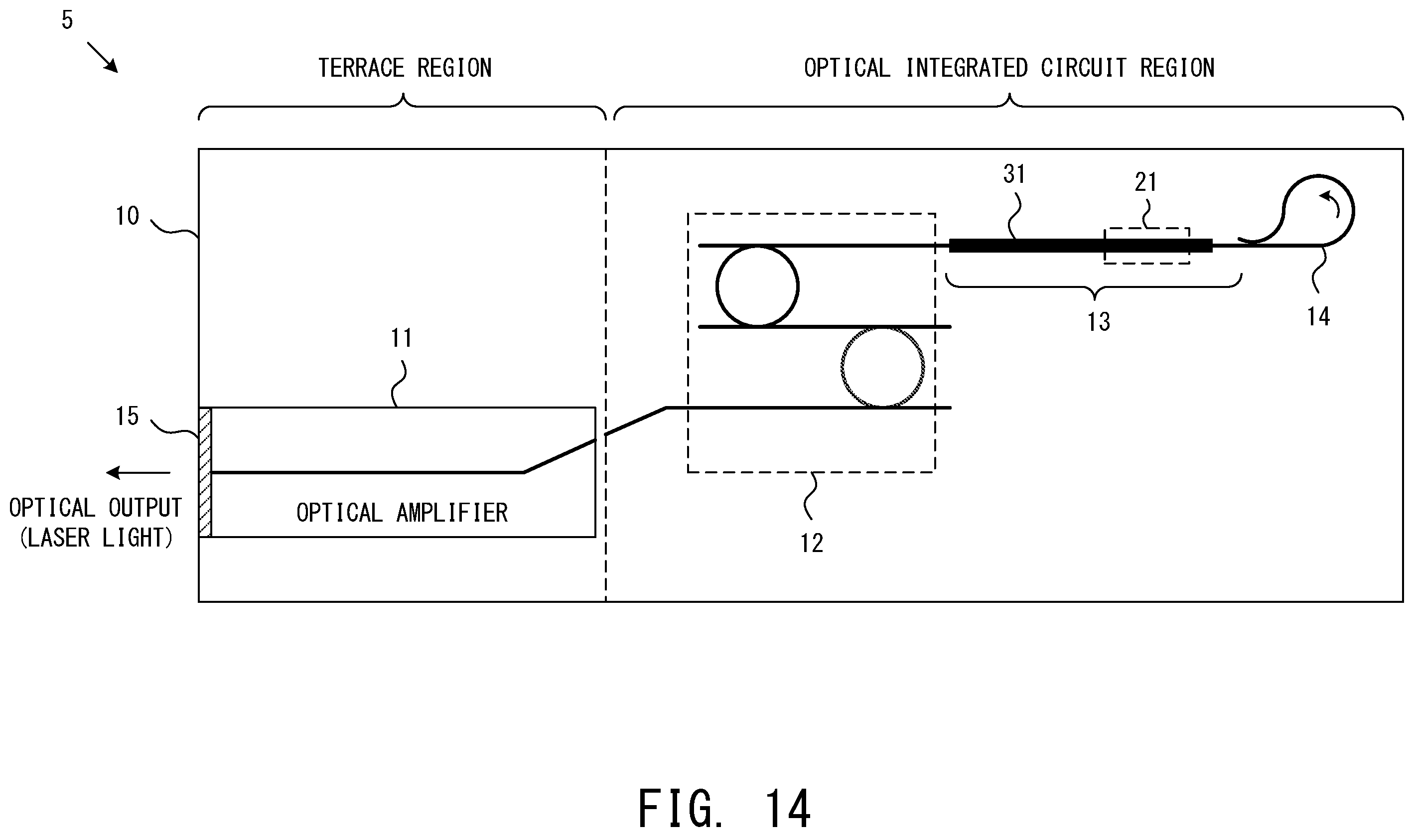 Patent US12586982 Figure 14 – Wavelength tunable laser device
