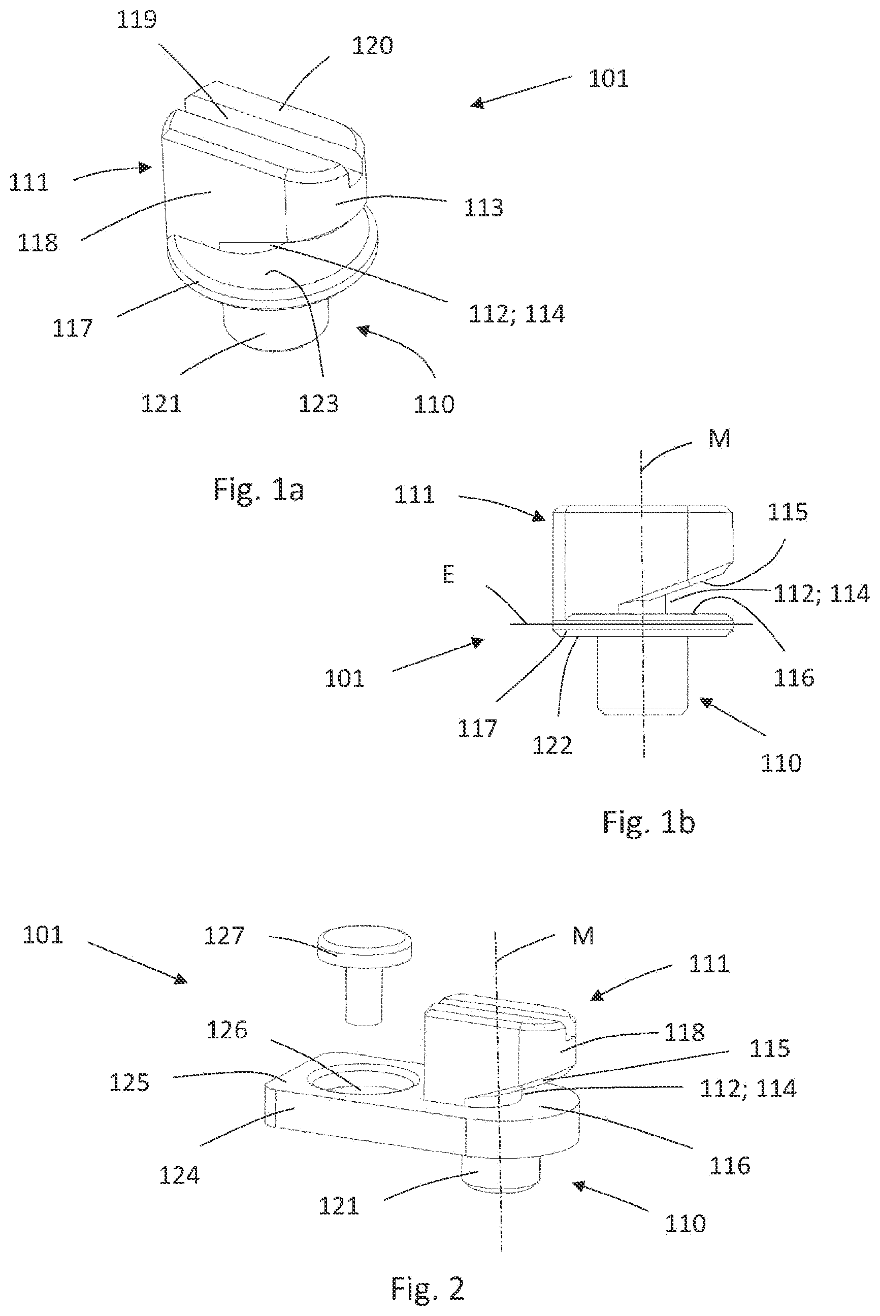Patent US12586993 — Fastening device, method, arrangement and switchgear cabinet — Figure 1