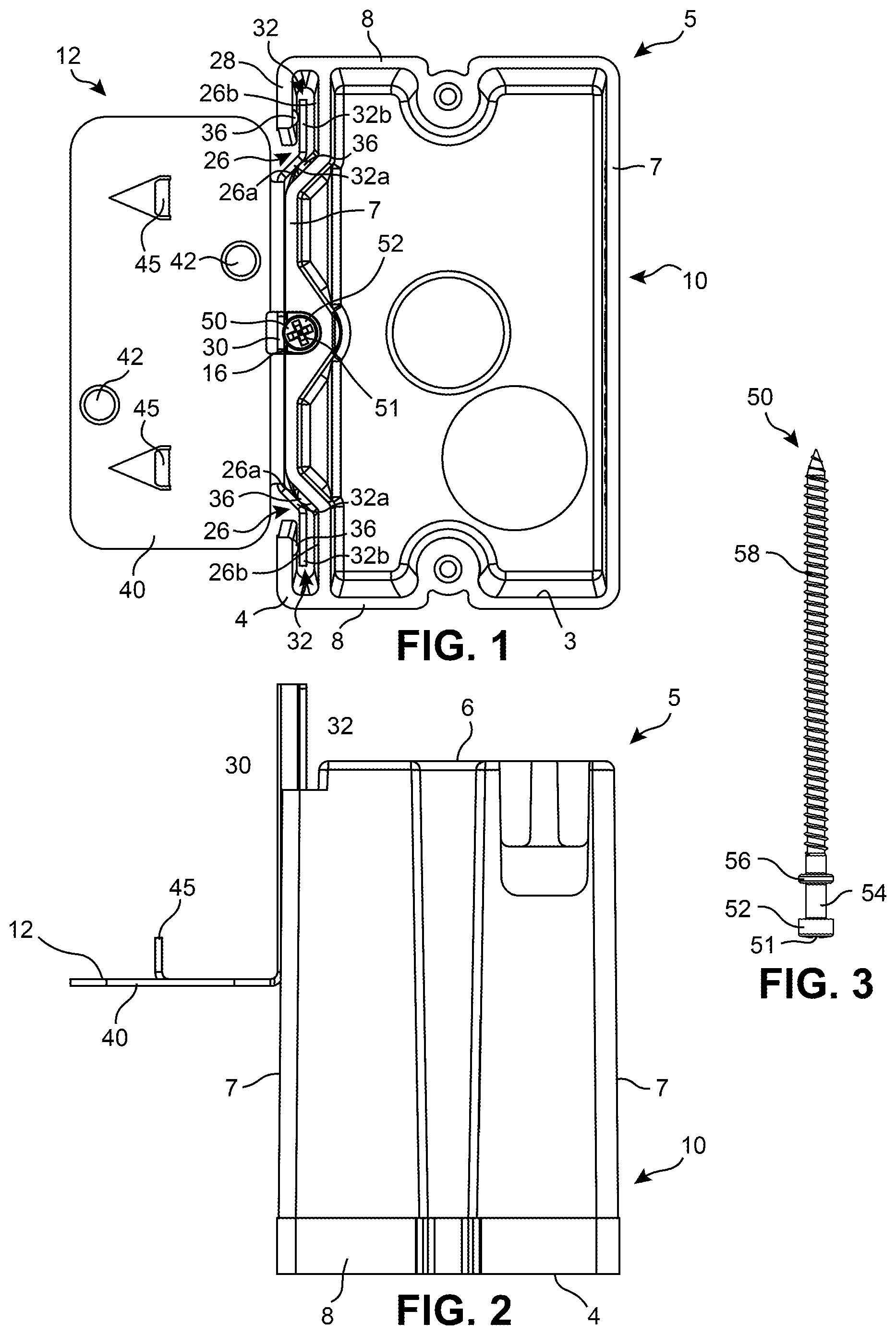 Patent US12586998 — Electrical box with adjustable mounting system — Figure 1