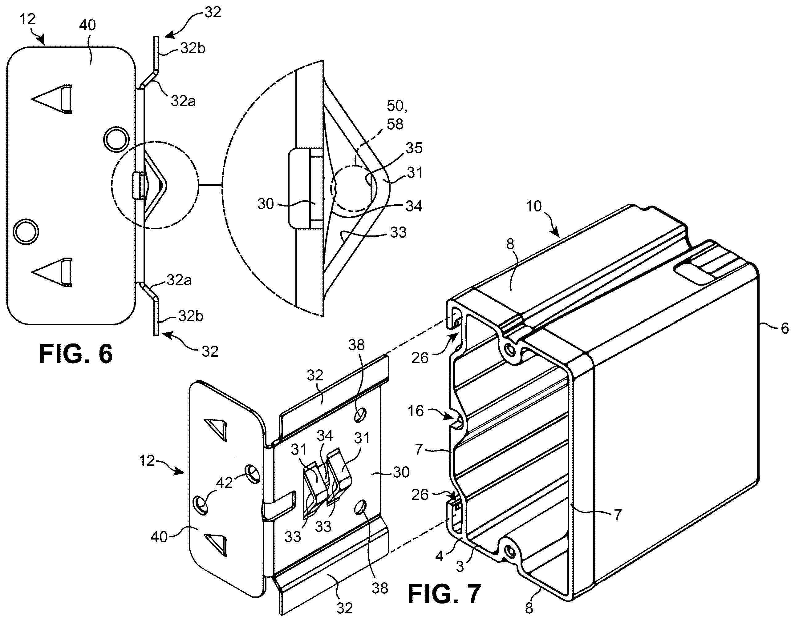 Patent US12586998 Figure 3 – Electrical box with adjustable mounting system
