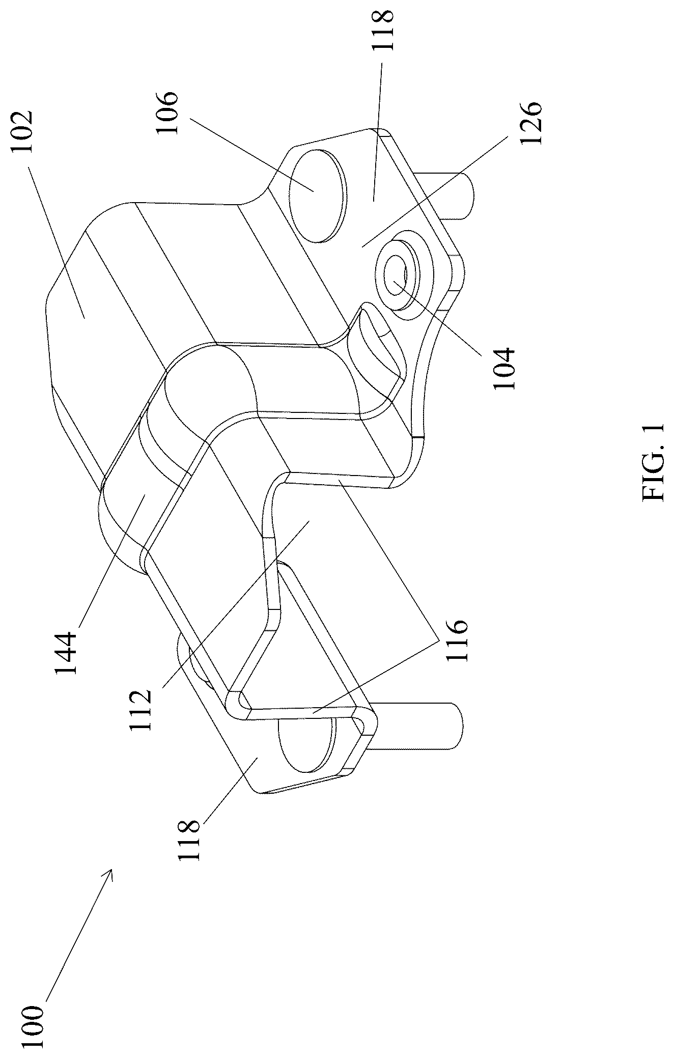 Patent US12586999 Figure 1 – Ceiling fan brace bracket