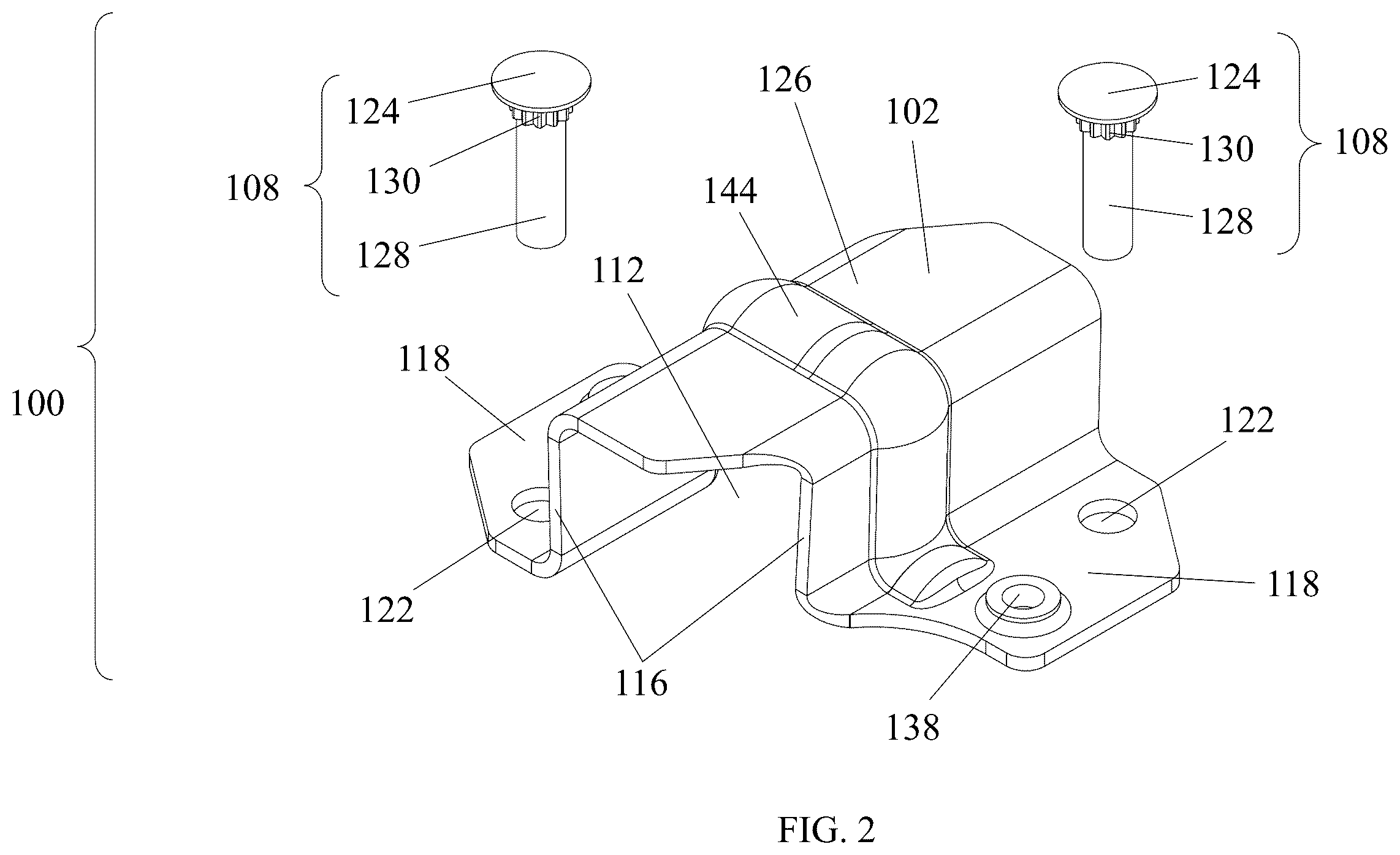 Patent US12586999 Figure 2 – Ceiling fan brace bracket