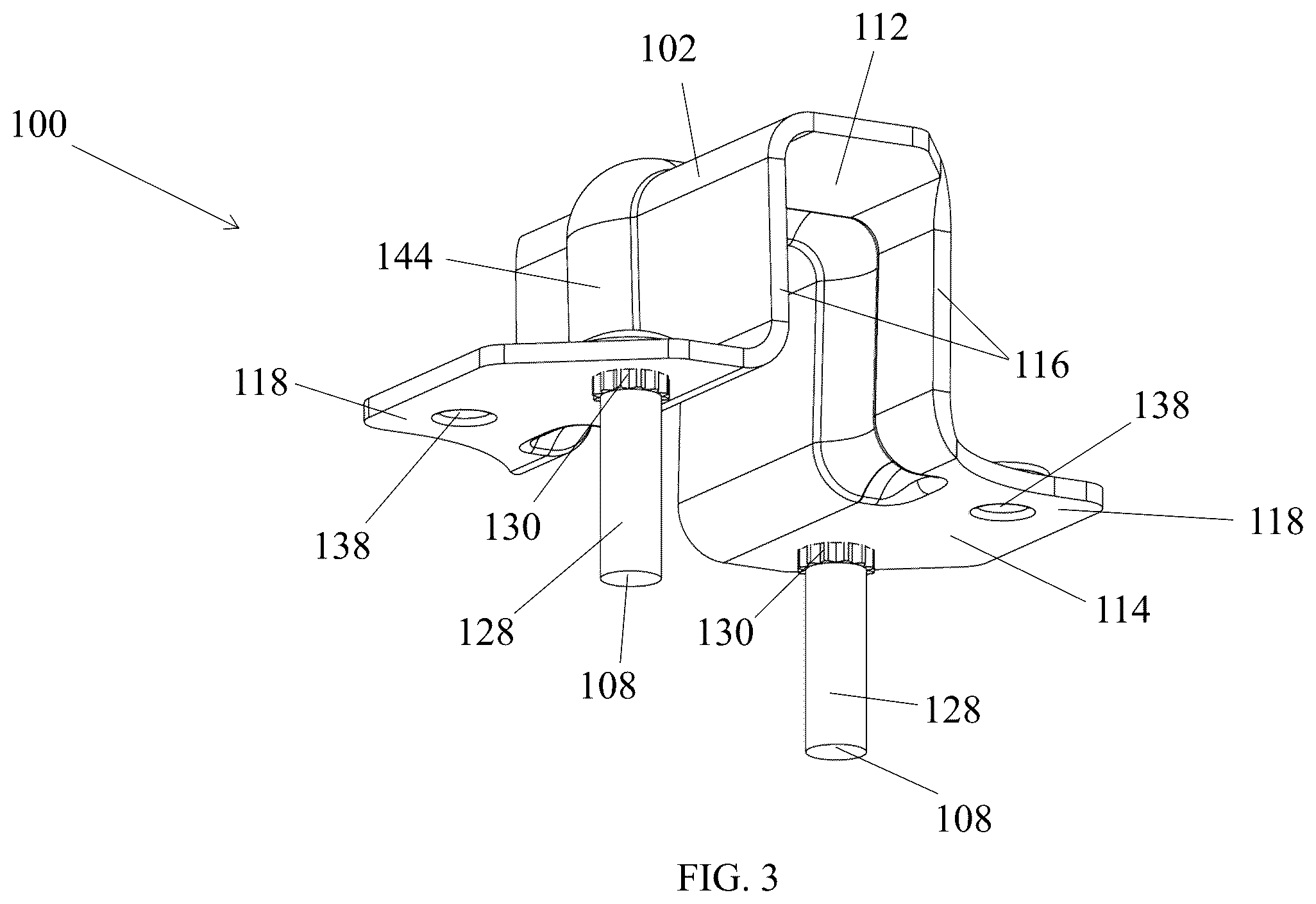 Patent US12586999 Figure 3 – Ceiling fan brace bracket